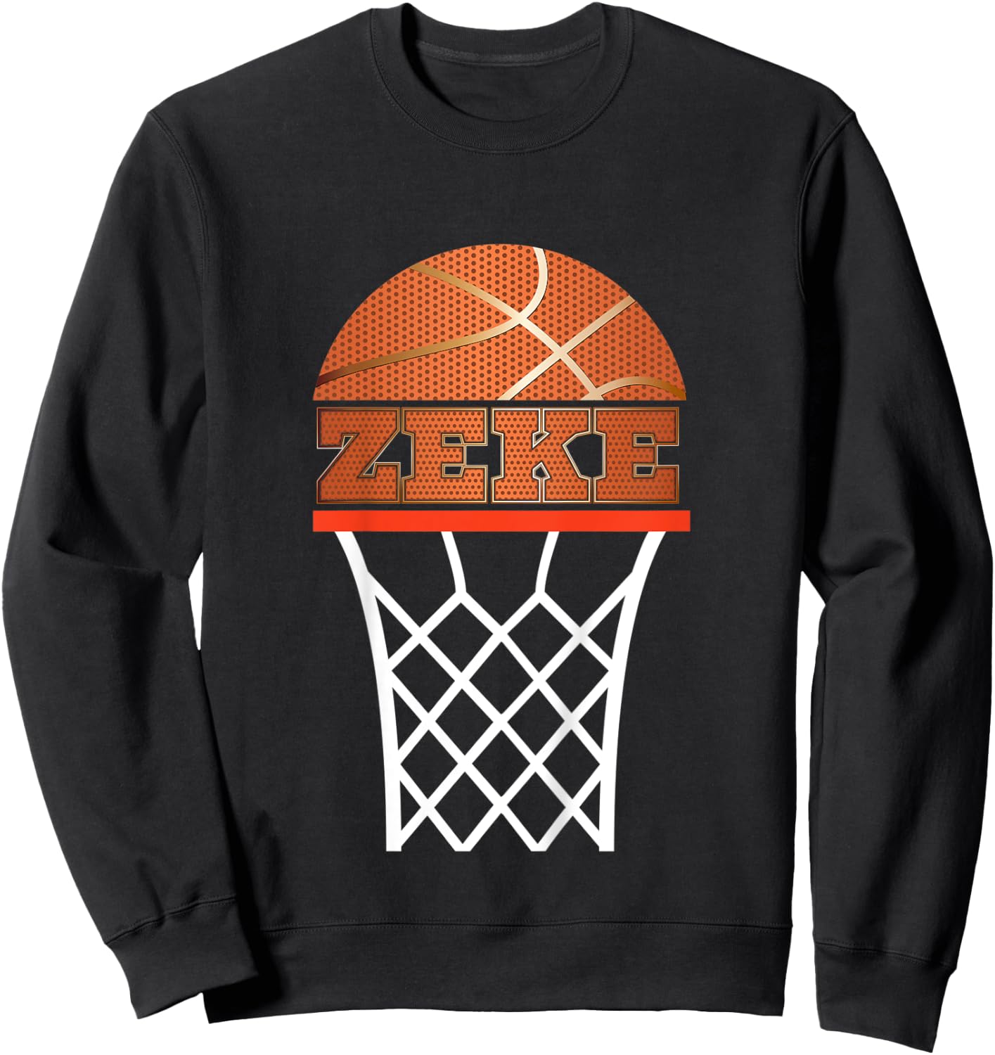 Kids Basketball Zeke Custom Name Gift, Youth Sweatshirt - Sweatshirt | Black