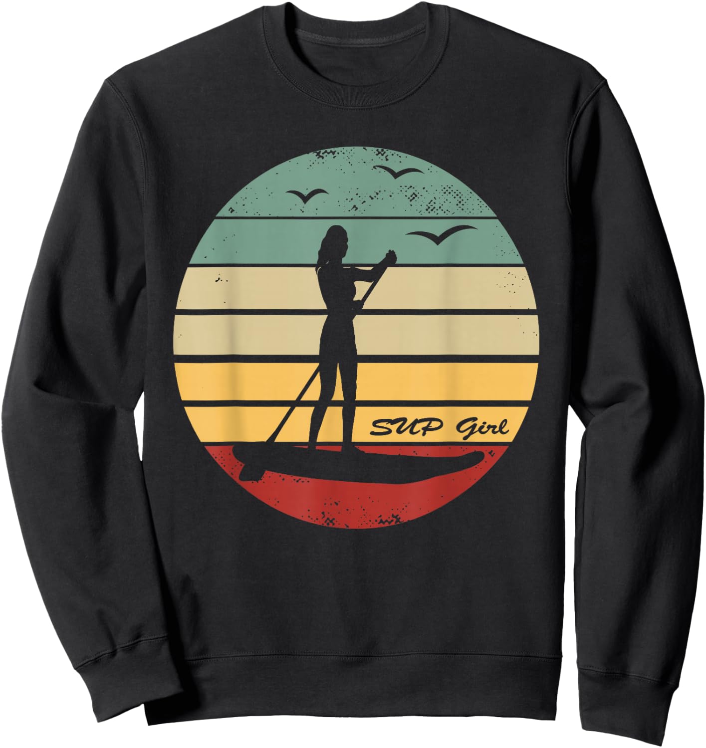 SUP Girl - Retro Stand Up Paddle Board - Water Sports Women Sweatshirt - Sweatshirt | Black