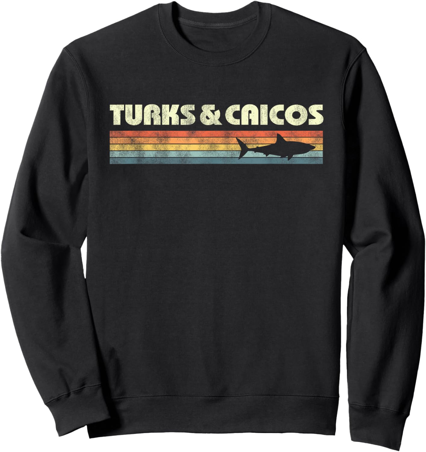 Turks and Caicos Islands Shark Vacation Souvenir 2024 Sweatshirt - Sweatshirt | Black
