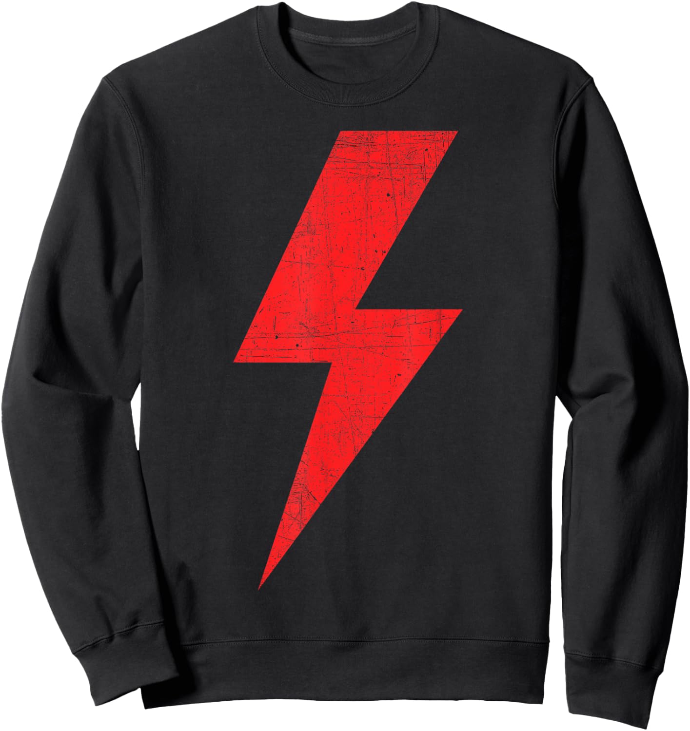 Bolt of Lightning Thunderbolt RED Front Back Team Sweatshirt - Sweatshirt | Black
