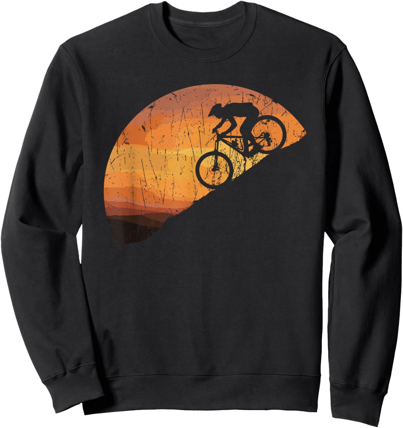 Mountain Bike Vintage MTB Downhill Cycling Biker Sweatshirt - Sweatshirt | Black