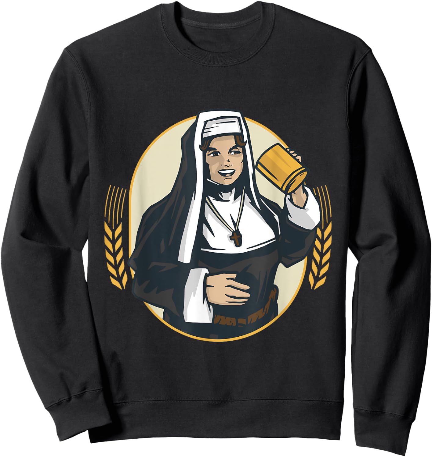 Nun drinks beer Sweatshirt - Sweatshirt | Black
