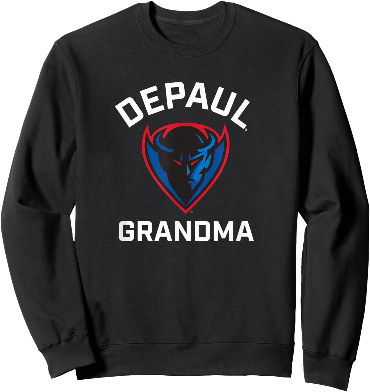 DePaul University Blue Demons Arched Grandma Sweatshirt - Sweatshirt | Black