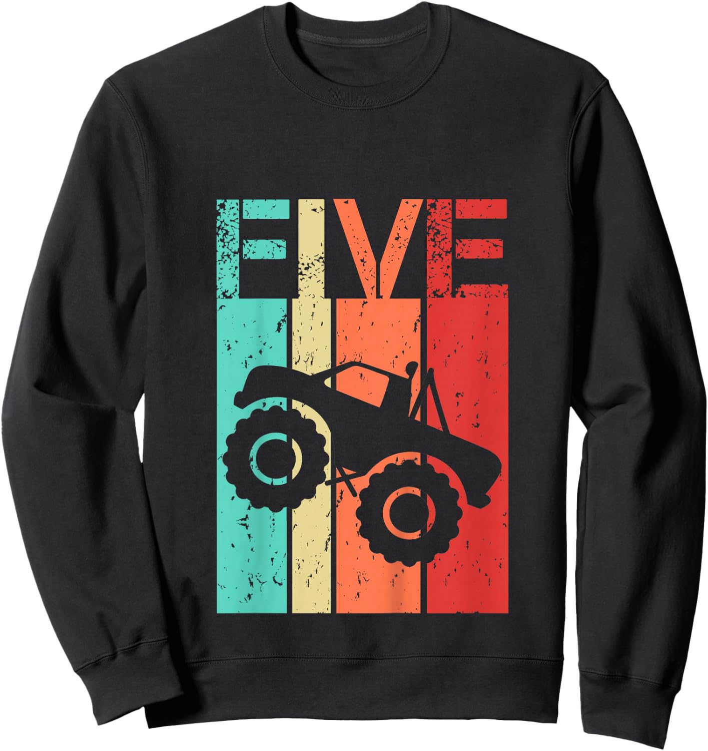 5 Year Old Monster Truck Birthday 5th Birthday Boy Girl Sweatshirt - Sweatshirt | Black