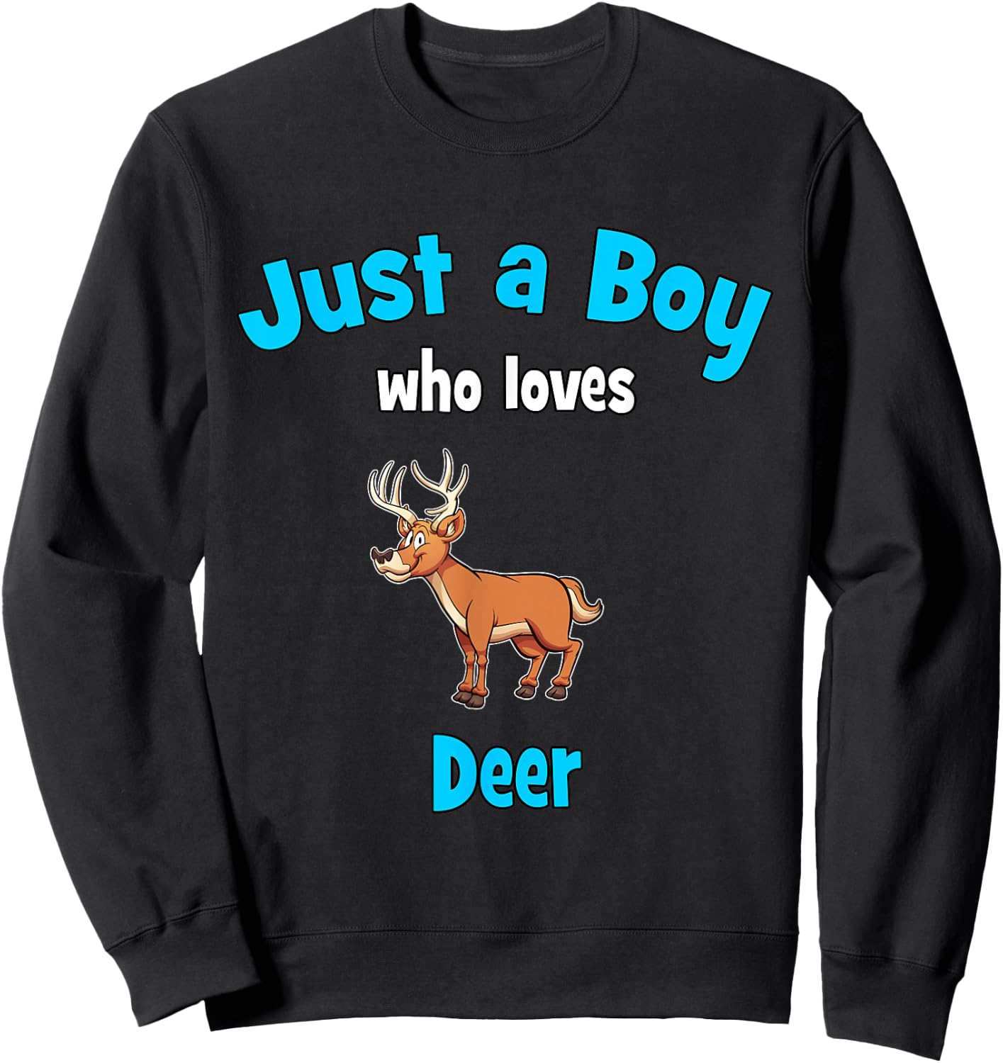 Stag Shirt for Boys | Children's Deer Sweatshirt - Sweatshirt | Black