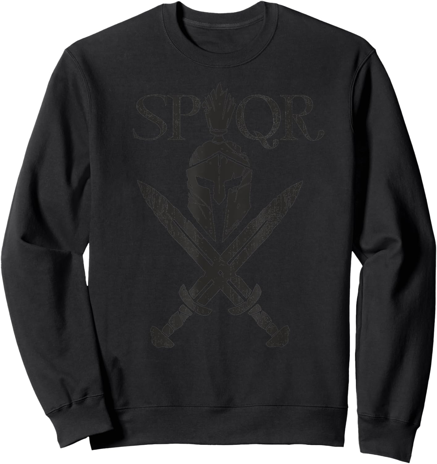 SPQR Roman Legion Soldier Gladiator Warrior Swords Helmet Sweatshirt - Sweatshirt | Black