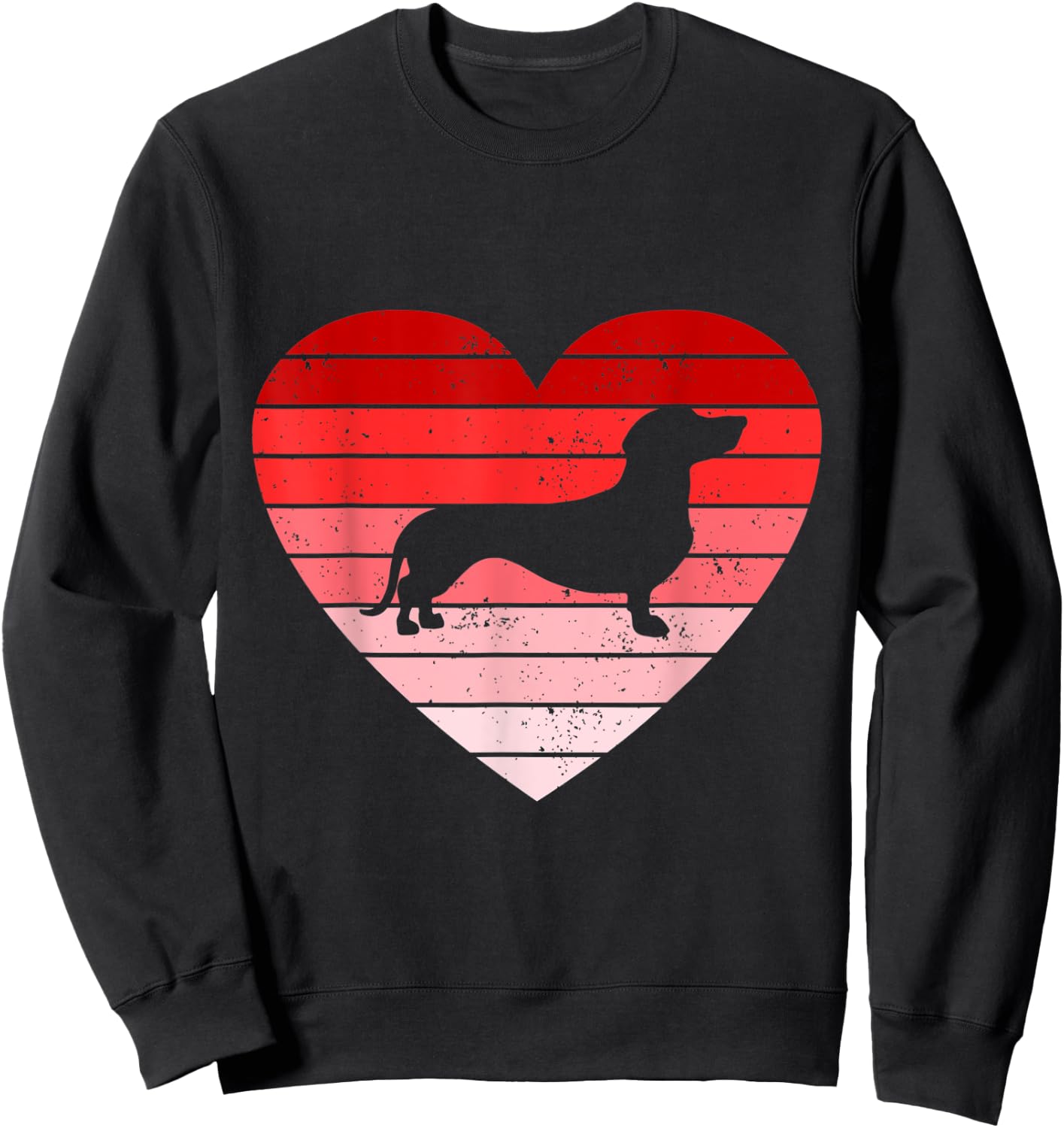 Retro style Valentines day Dachshund Lover Gift Sweatshirt - Sweatshirt | Black