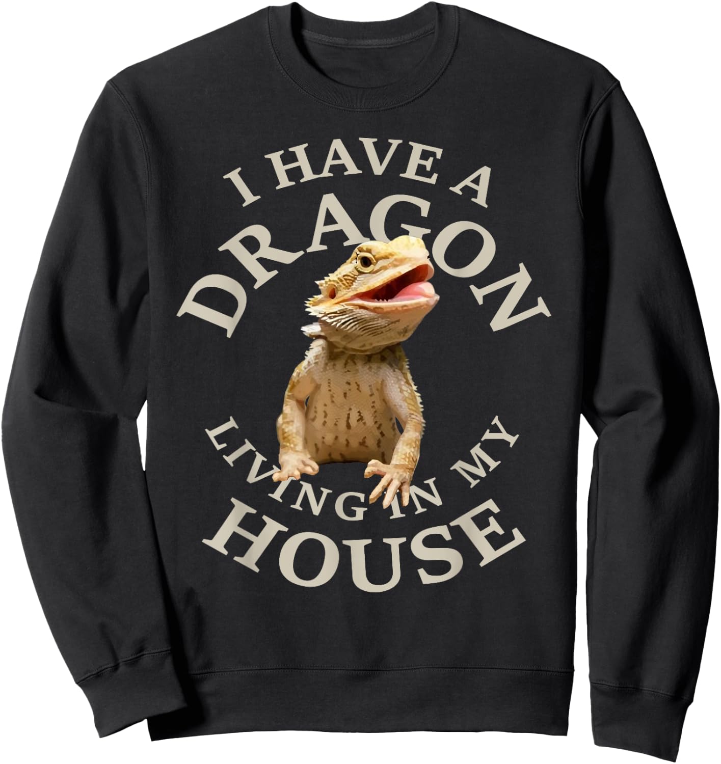 Bearded Dragon Design Youth Lizard Gift Clothing Pocket Sweatshirt - Sweatshirt | Black