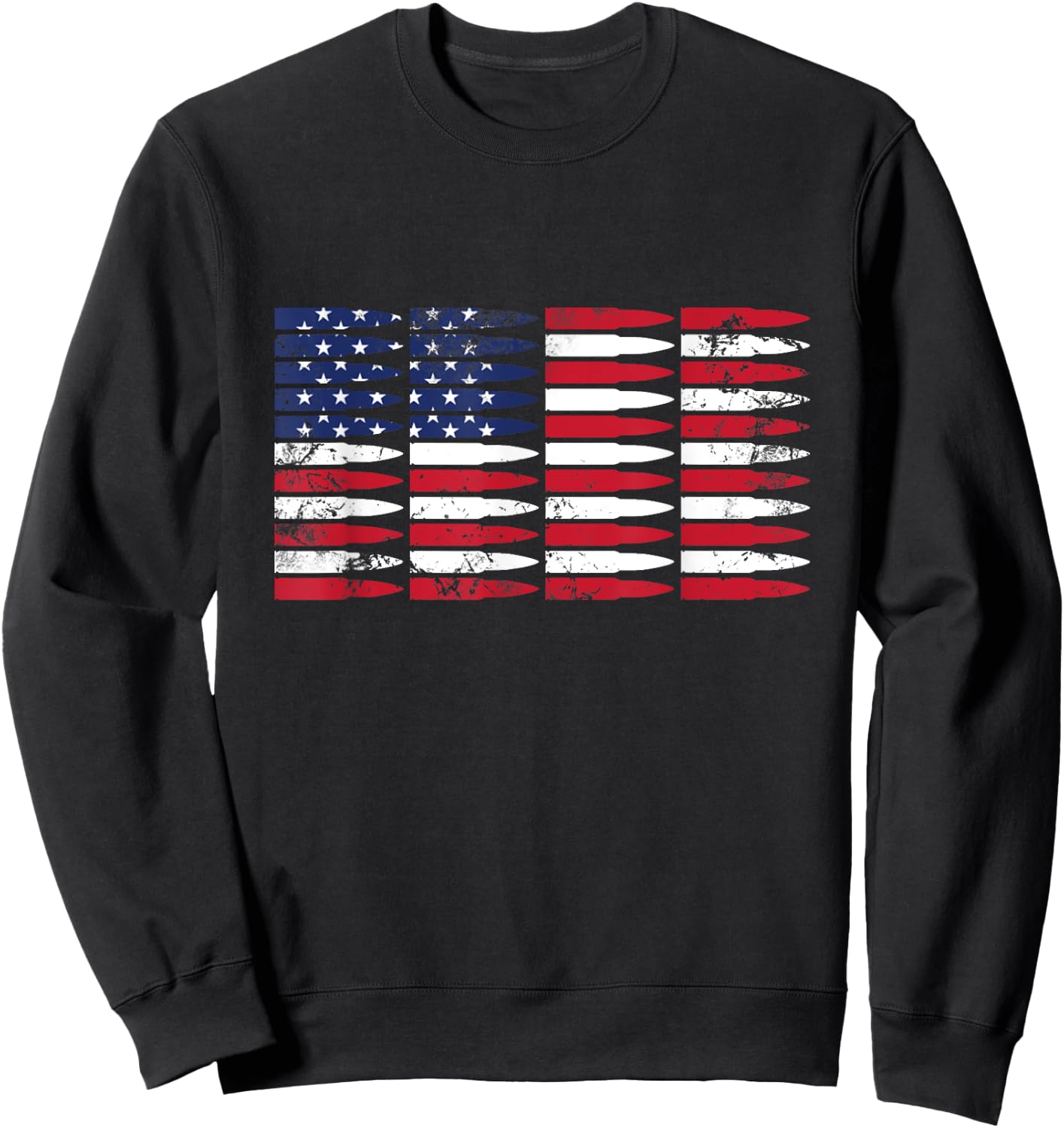 Pro Gun American US Flag Bullets Banner America 4th of July Women Men Sweatshirt - Sweatshirt | Black