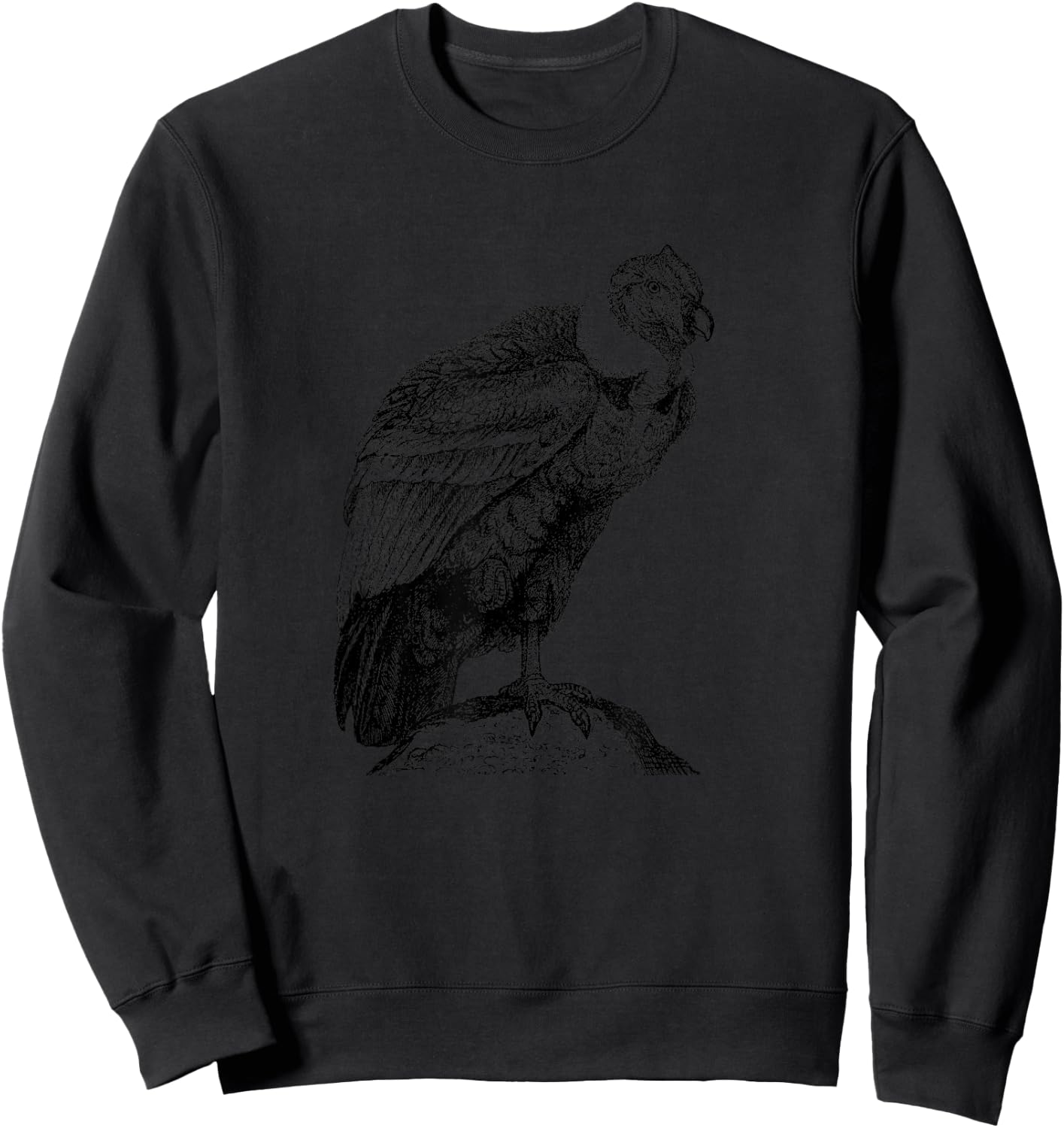 The New Antique California Condor Bird Print , -Adult, Grey, Small, Short Sleeve, Classic Fit Sweatshirt - Sweatshirt | Black