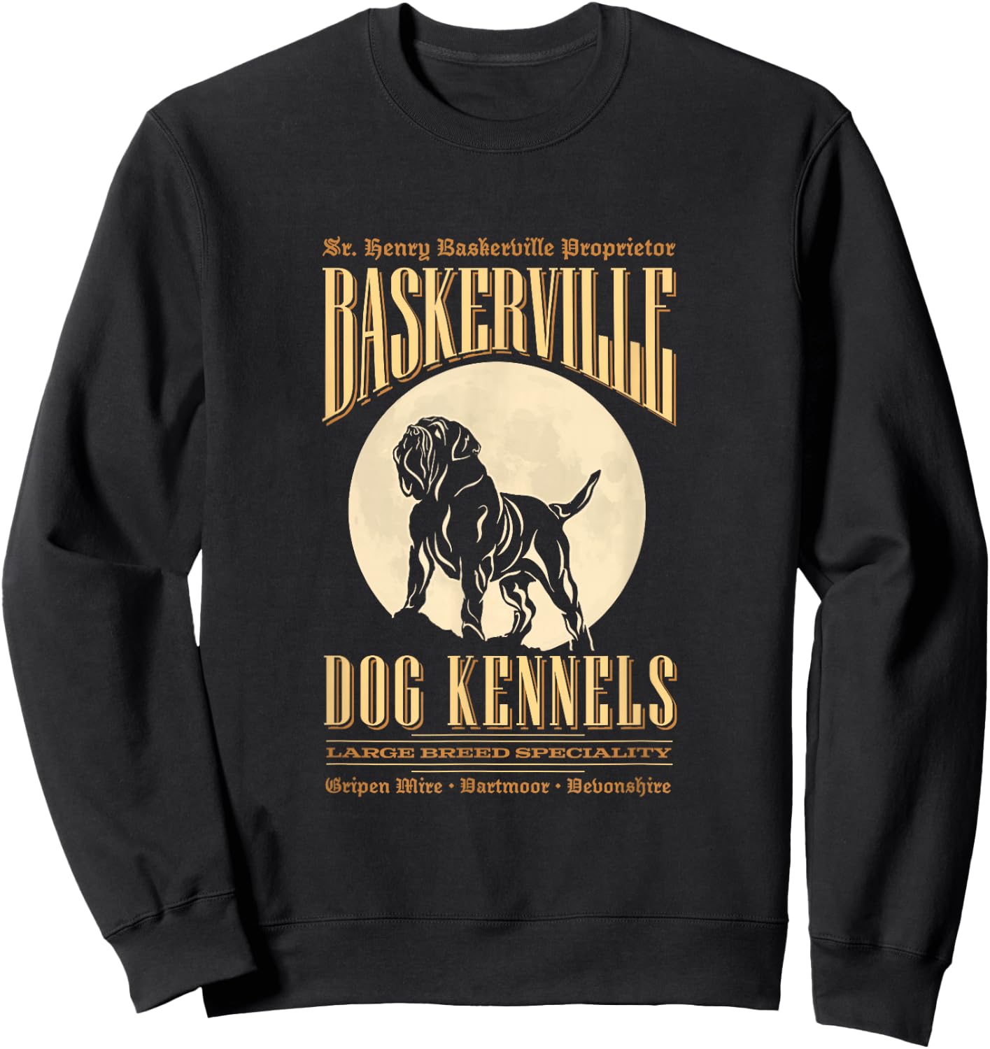 Baskerville Kennels - Sherlock Holmes Design Sweatshirt - Sweatshirt | Black