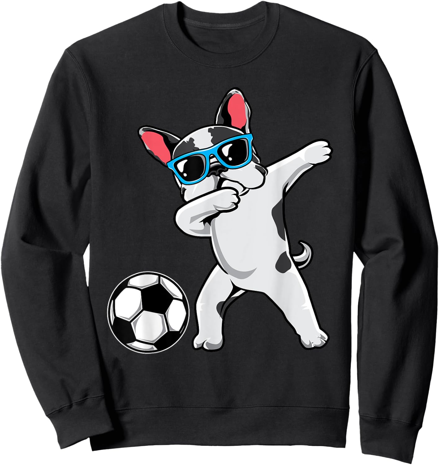 Dabbing French Bulldog Cute Frenchie Dab Soccer Boys Gift Sweatshirt - Sweatshirt | Black