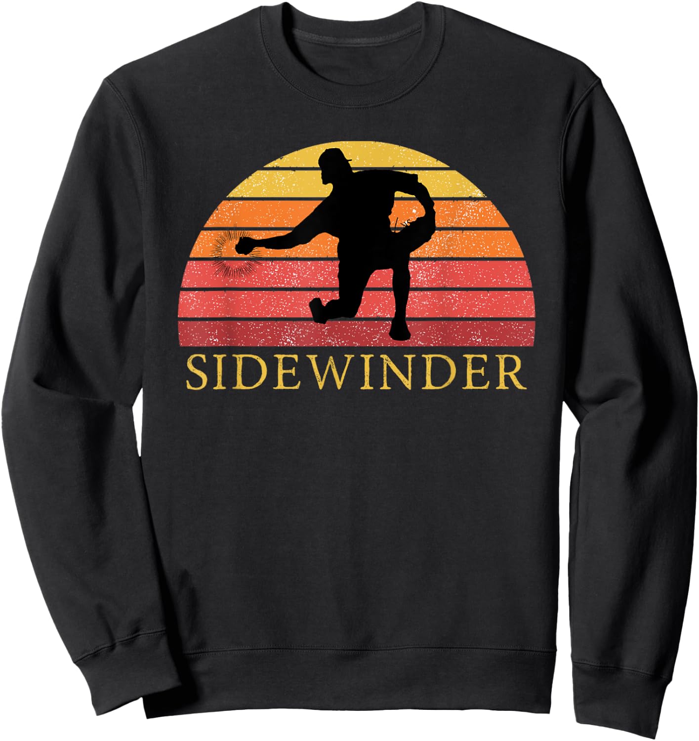 Sidewinder Sidearm Pitcher Baseball Retro Vintage Sweatshirt - Sweatshirt | Black