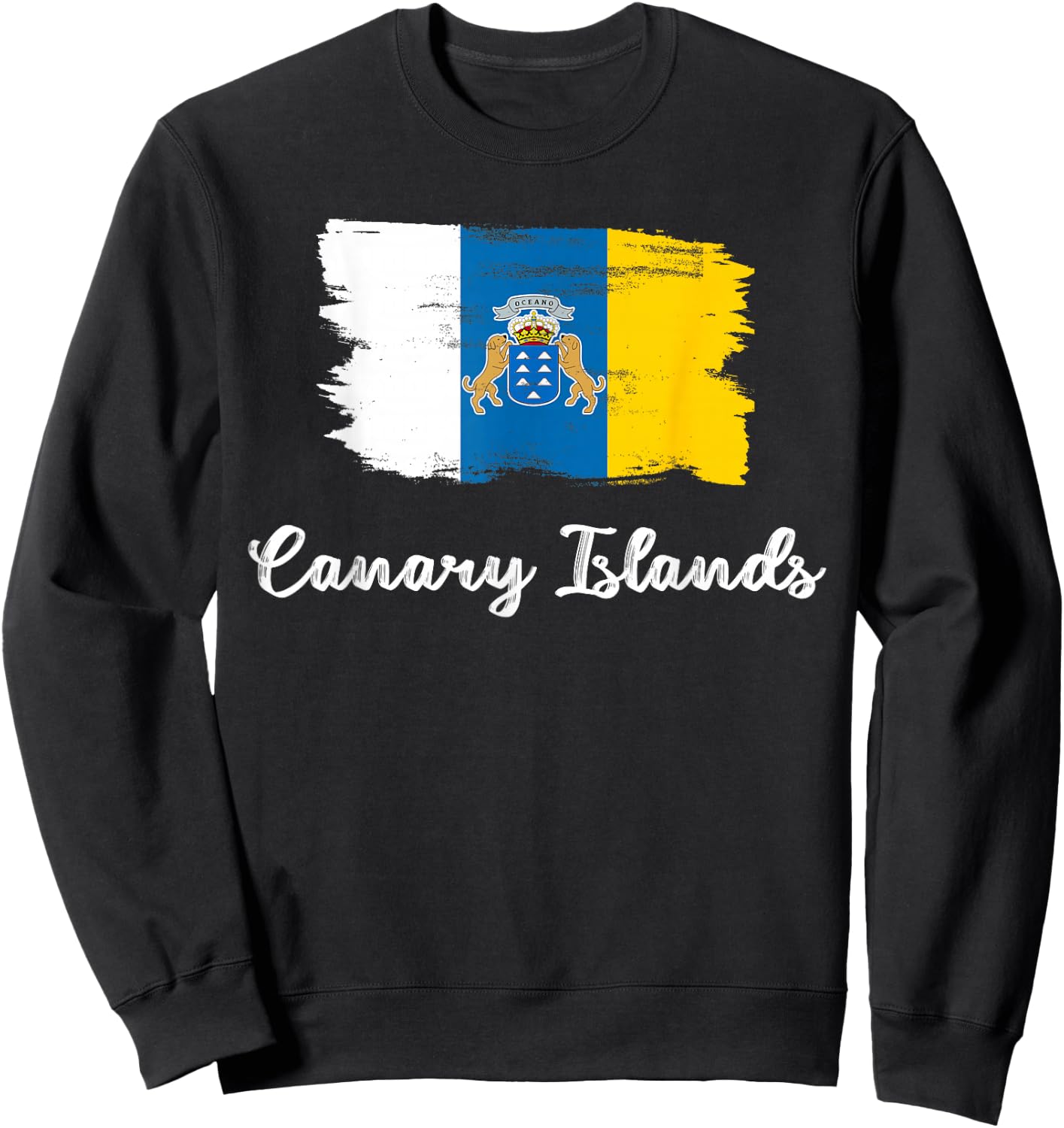 Canary Islands Flag And Canarian History Map , Women Sweatshirt - Sweatshirt | Black