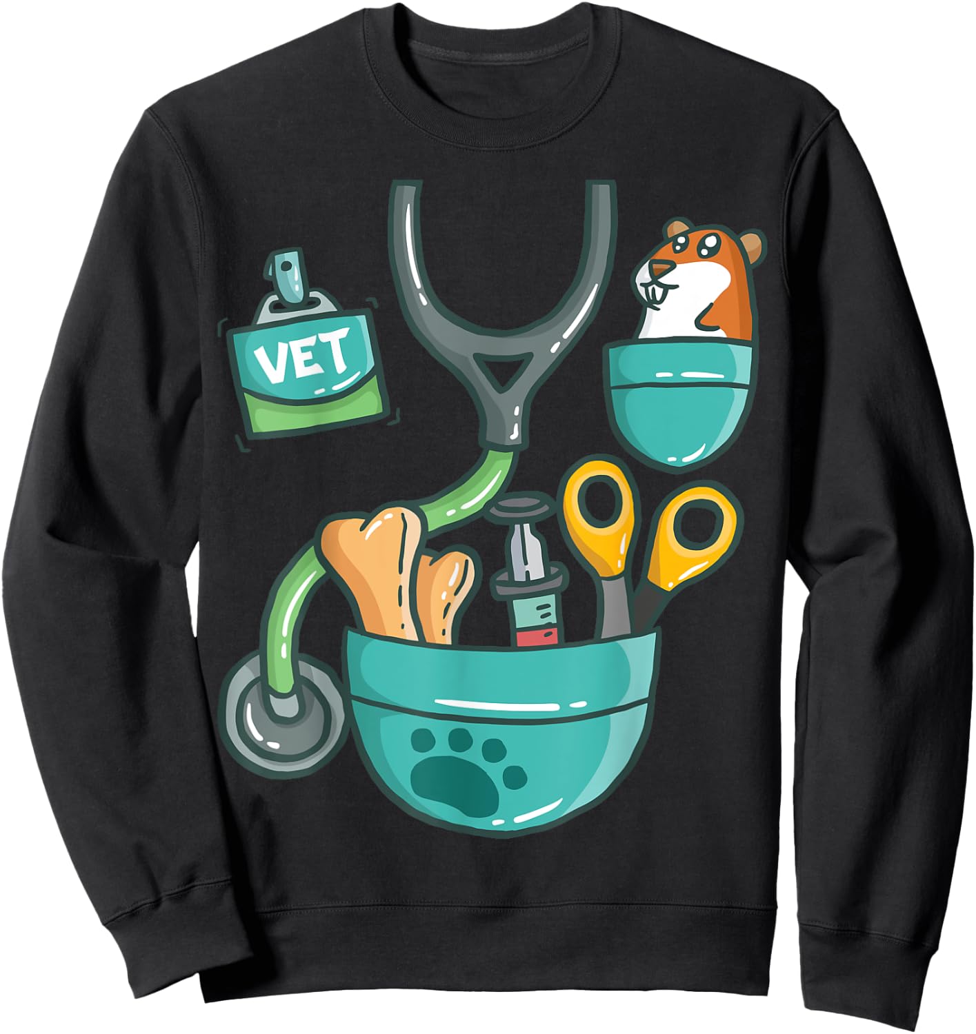 Veterinary Animal Zoo Animals Veterinarian Halloween Costume Sweatshirt - Sweatshirt | Black