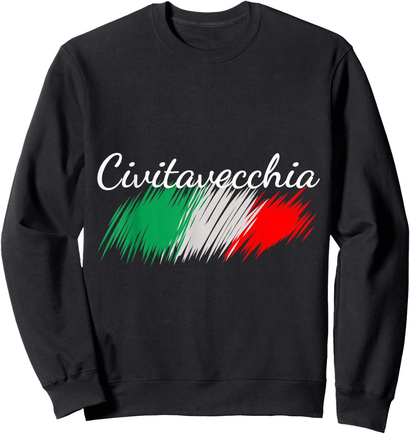 Civitavecchia Italy Flag Italia Souvenir Gift Matching Sweatshirt - Sweatshirt | Black