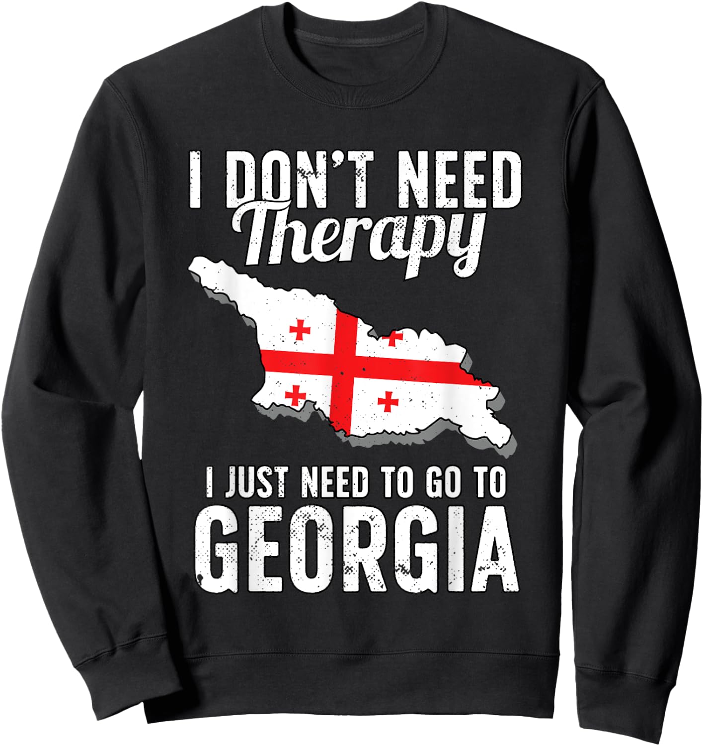 Georgian Flag I Georgia Flag I Vacation Georgia Sweatshirt - Sweatshirt | Black