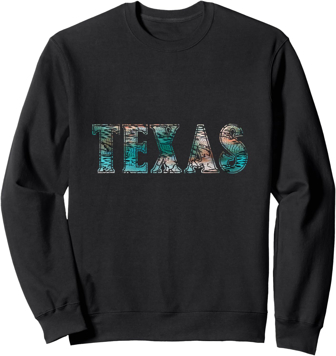Teal leopard Texas animal print Sweatshirt - Sweatshirt | Black
