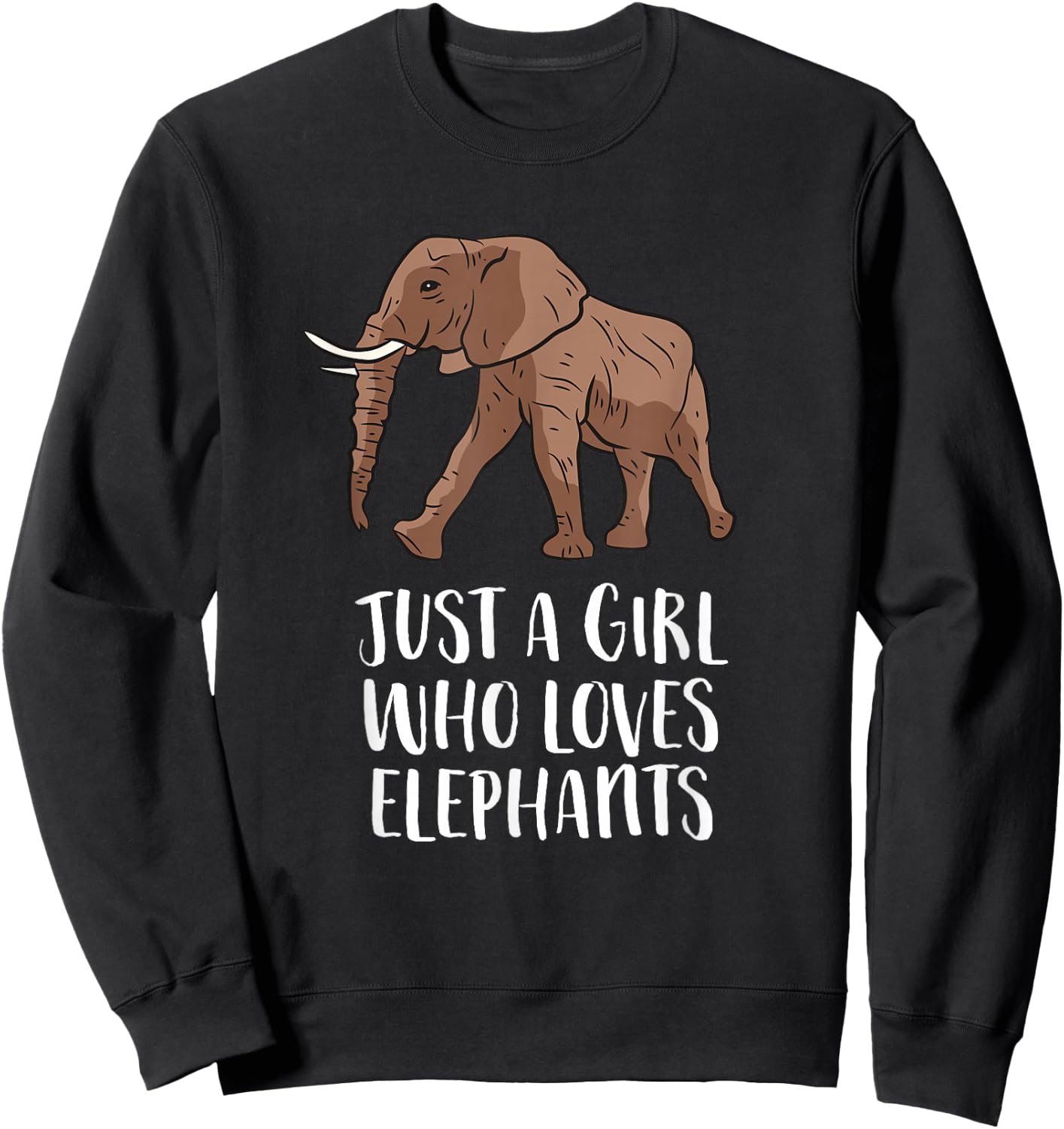Just a Girl Who Loves Elephants Sweatshirt - Sweatshirt | Black