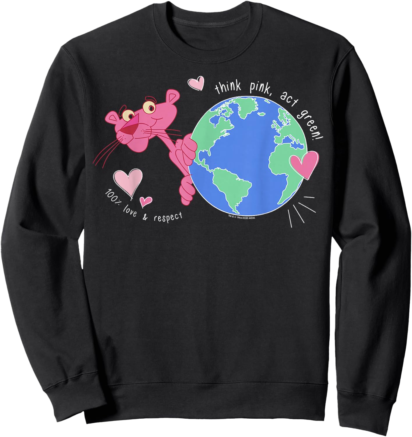 The Pink Panther Think Pink Act Green Sweatshirt - Sweatshirt | Black