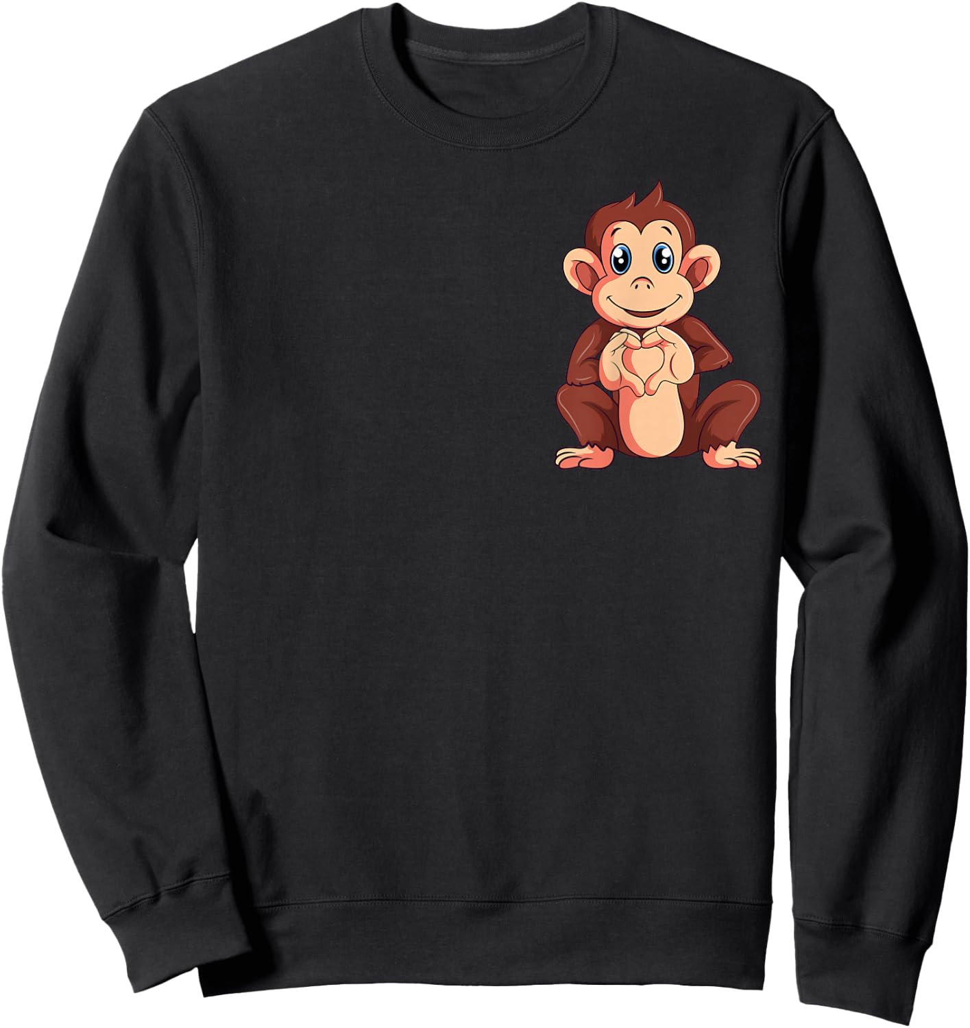 Monkey Lover Boys Girls Kids Women Sweatshirt - Sweatshirt | Black