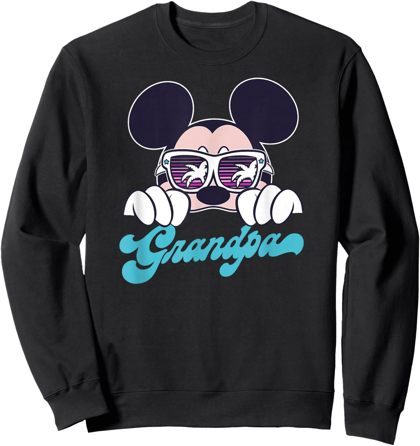 Disney Mickey and Friends Mickey Summer Vibes Grandpa Logo Sweatshirt - Sweatshirt | Black