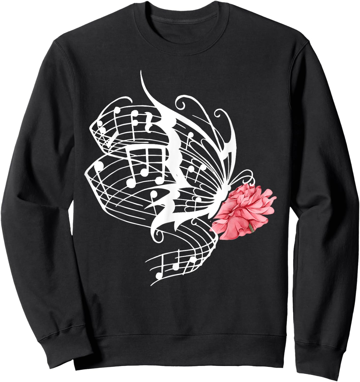 Music Butterfly Music Note Music Teacher Lover Women Girls Kids Sweatshirt - Sweatshirt | Black