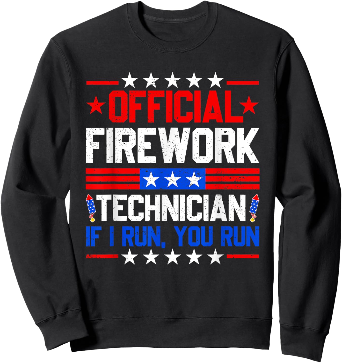 Official Firework Technician Funny 4th of July Fireworks Kids Men Sweatshirt - Sweatshirt | Black
