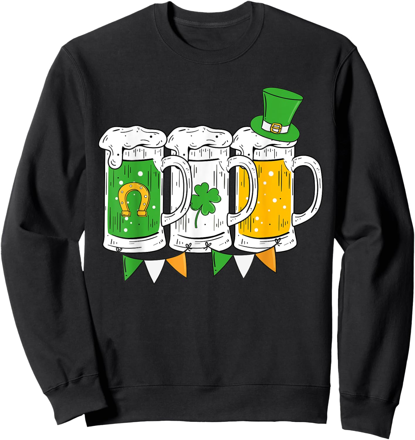 Irish Beer Ireland St Patricks Day Drinking Party Men Women Sweatshirt - Sweatshirt | Black