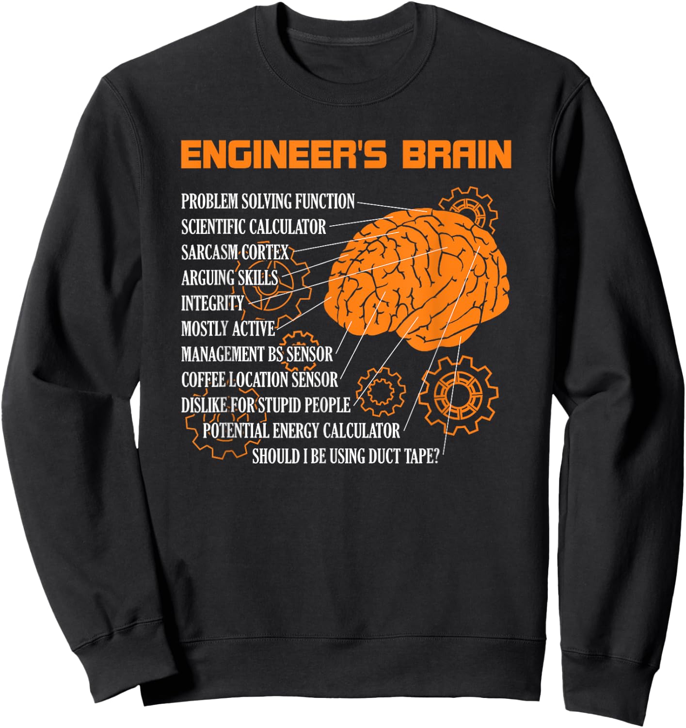 Engineer's Brain Funny Engineering Games Process Engineer Sweatshirt - Sweatshirt | Black