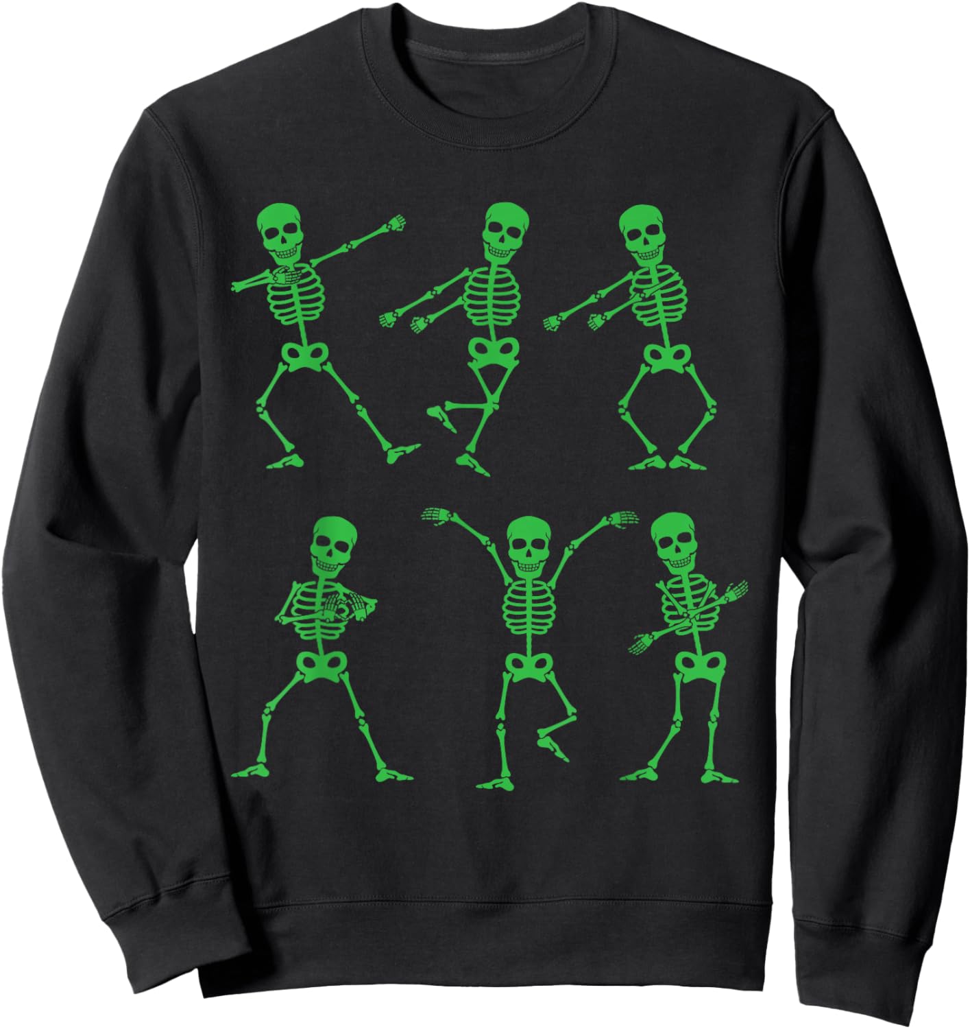 Happy Halloween Dancing Skeletons Skull Party Adults Kids Sweatshirt - Sweatshirt | Black