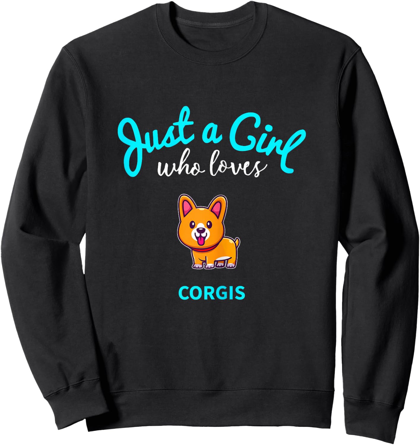 Corgi Shirt for Girls | Kids Corgi Sweatshirt - Sweatshirt | Black