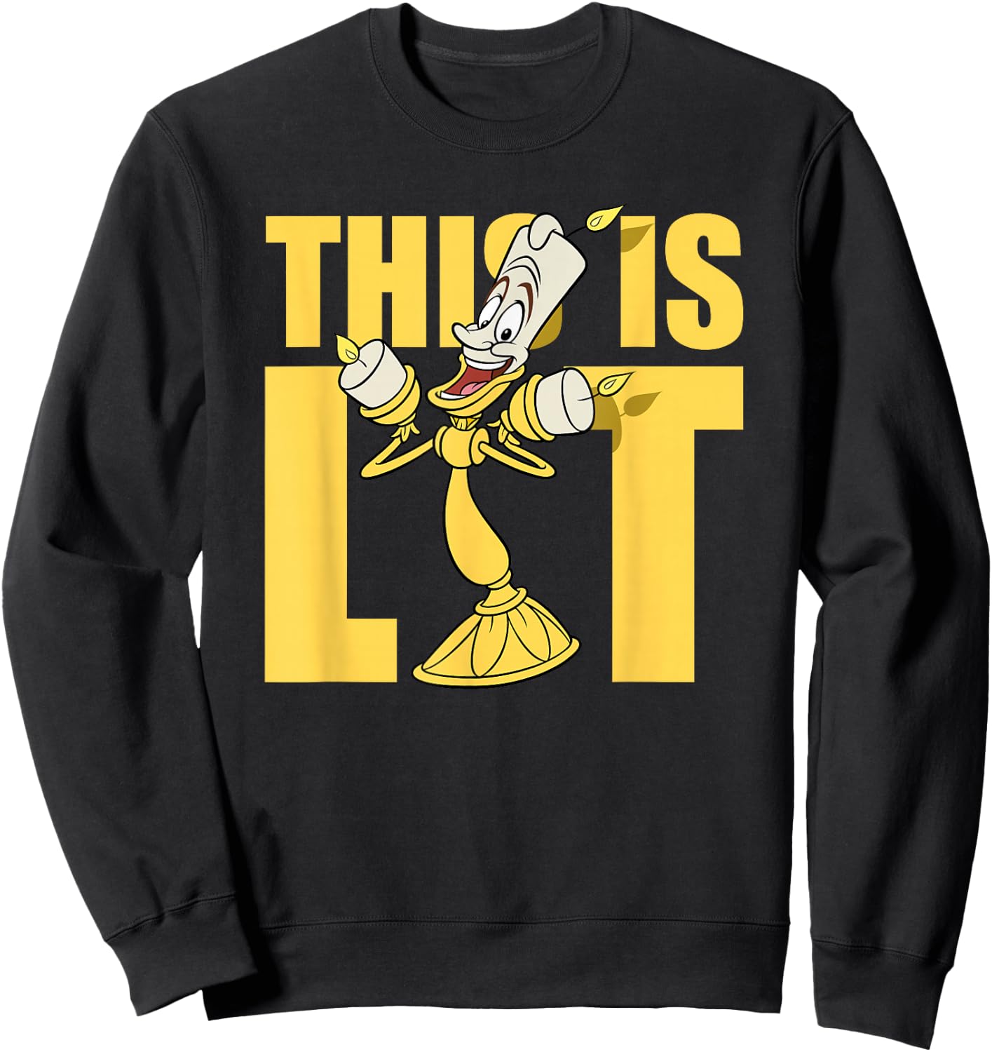 Disney Beauty and The Beast Lumiere This is Lit Small Sweatshirt - Sweatshirt | Black
