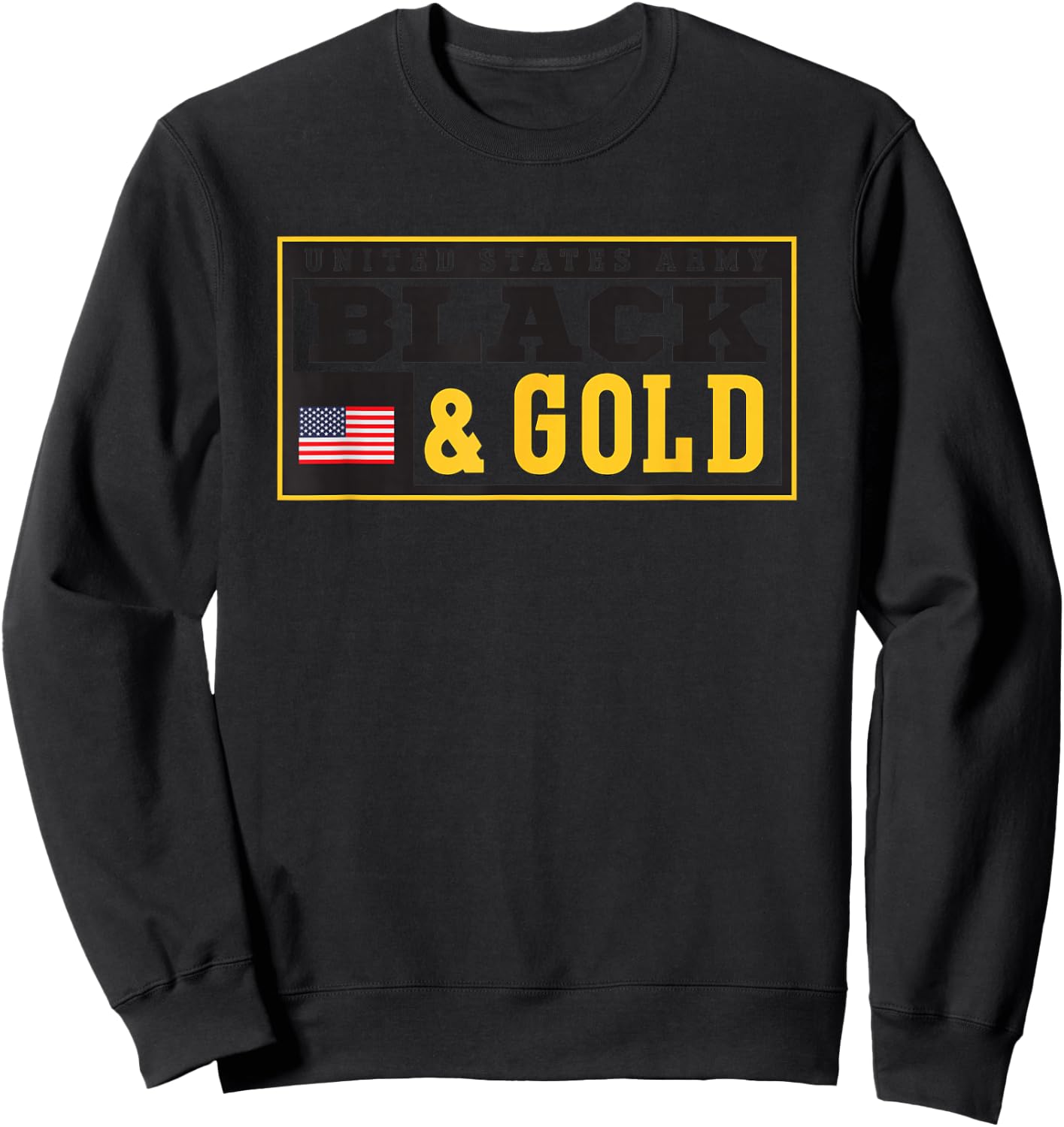 Military Army United States Black Gold Logo Sweatshirt - Sweatshirt | Black
