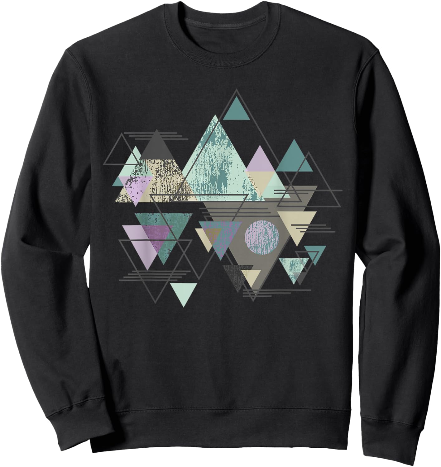 Funny Geometric Mountain Abstract Geometry Outdoor Gifts Sweatshirt - Sweatshirt | Black