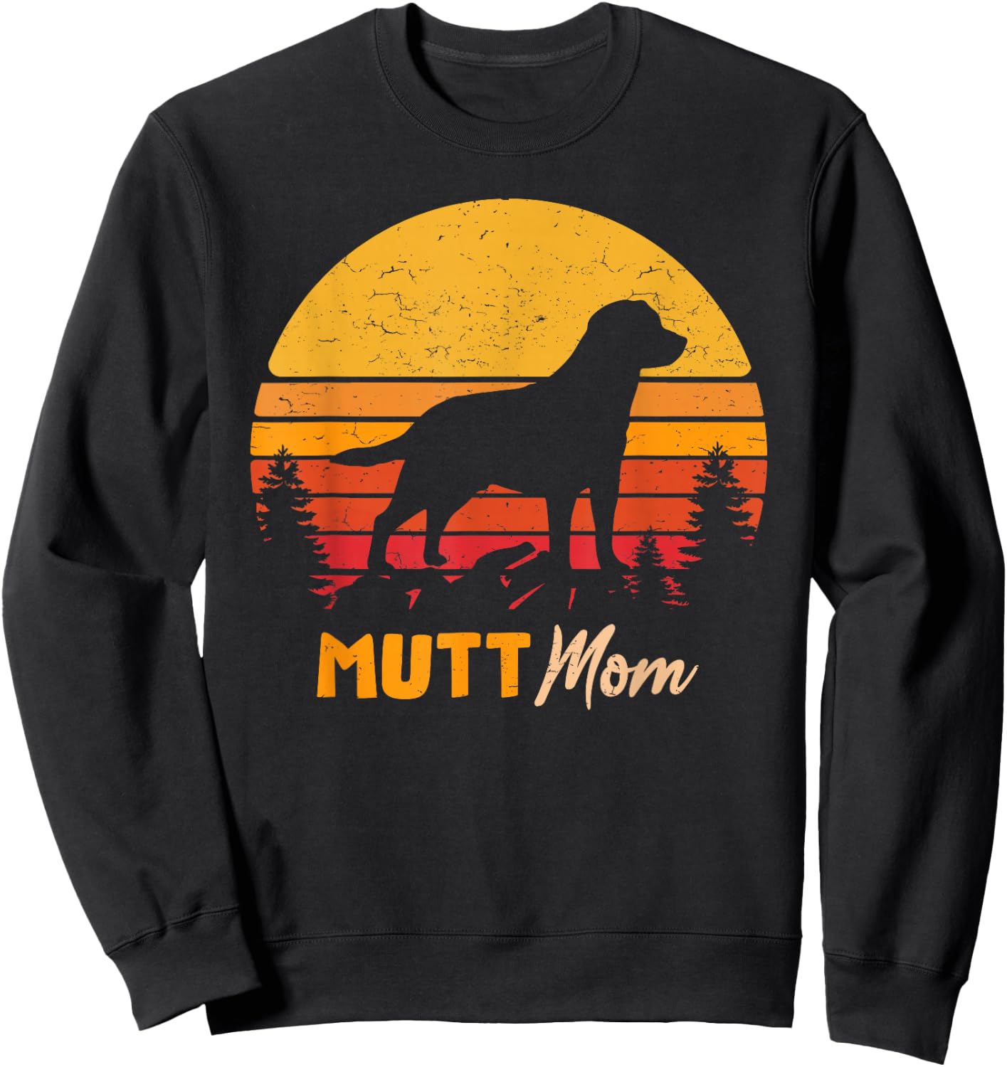 Mutt Mama Vintage Retro Dog Women's Gift Sweatshirt - Sweatshirt | Black