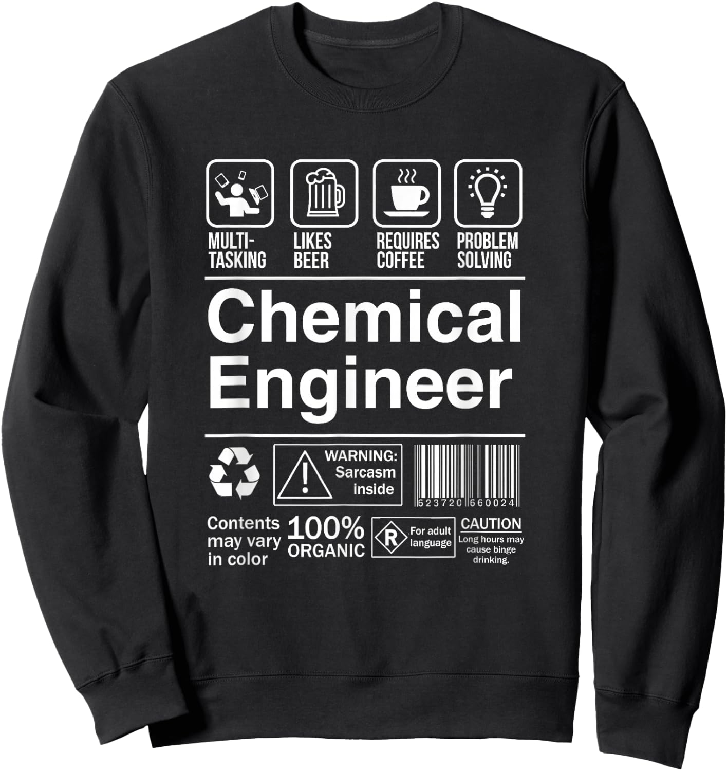 Chemical Engineer Gift Chemical Engineer Funny Description Label - Men's Black Small Classic Fit Short Sleeve Sweatshirt - Sweatshirt | Black