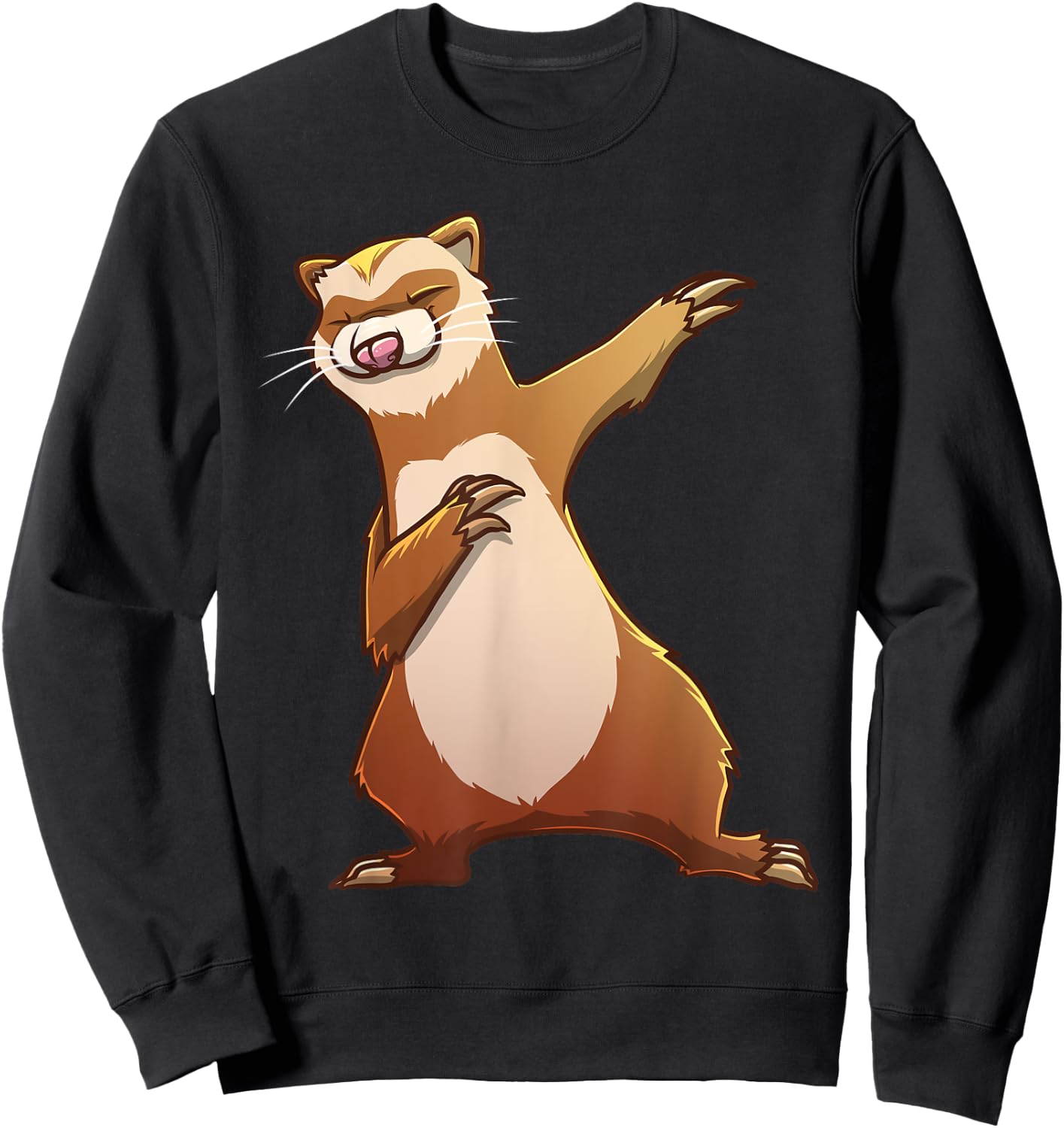 Funny Ferret Gift Kids Men Women Dabbing Dance Hip-hop Sweatshirt - Sweatshirt | Black