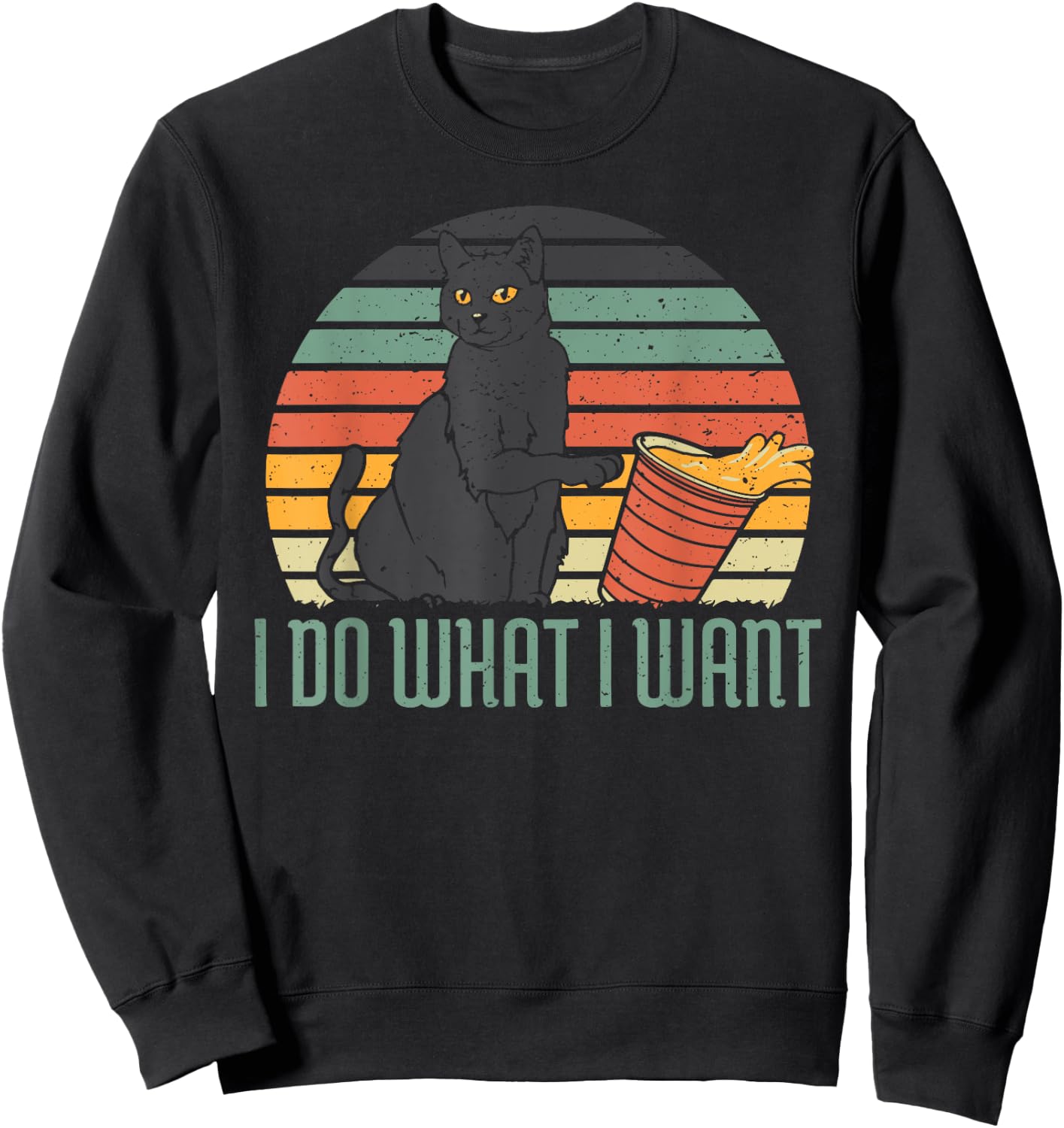 I Do What I Want Funny Cat Gift Sweatshirt - Sweatshirt | Black