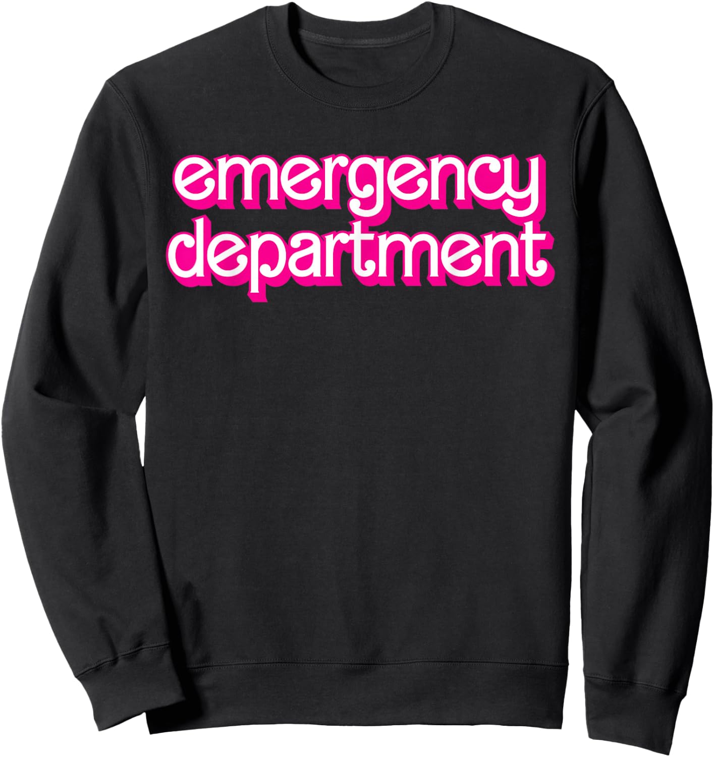 Retro Pink Emergency Department Nurses ER Doctor Sweatshirt - Sweatshirt | Black