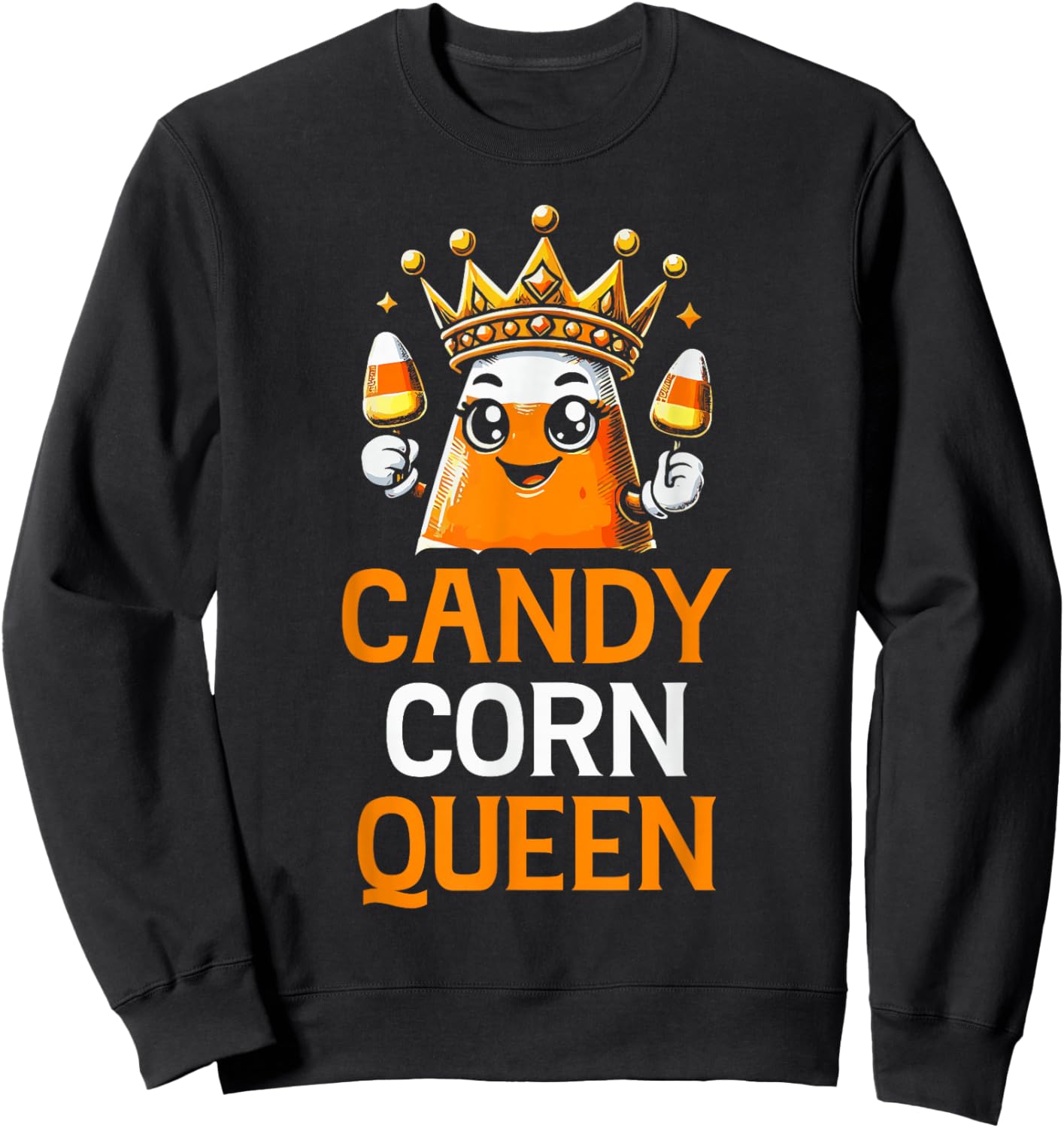 Candy Corn Queen Sweatshirt - Sweatshirt | Black