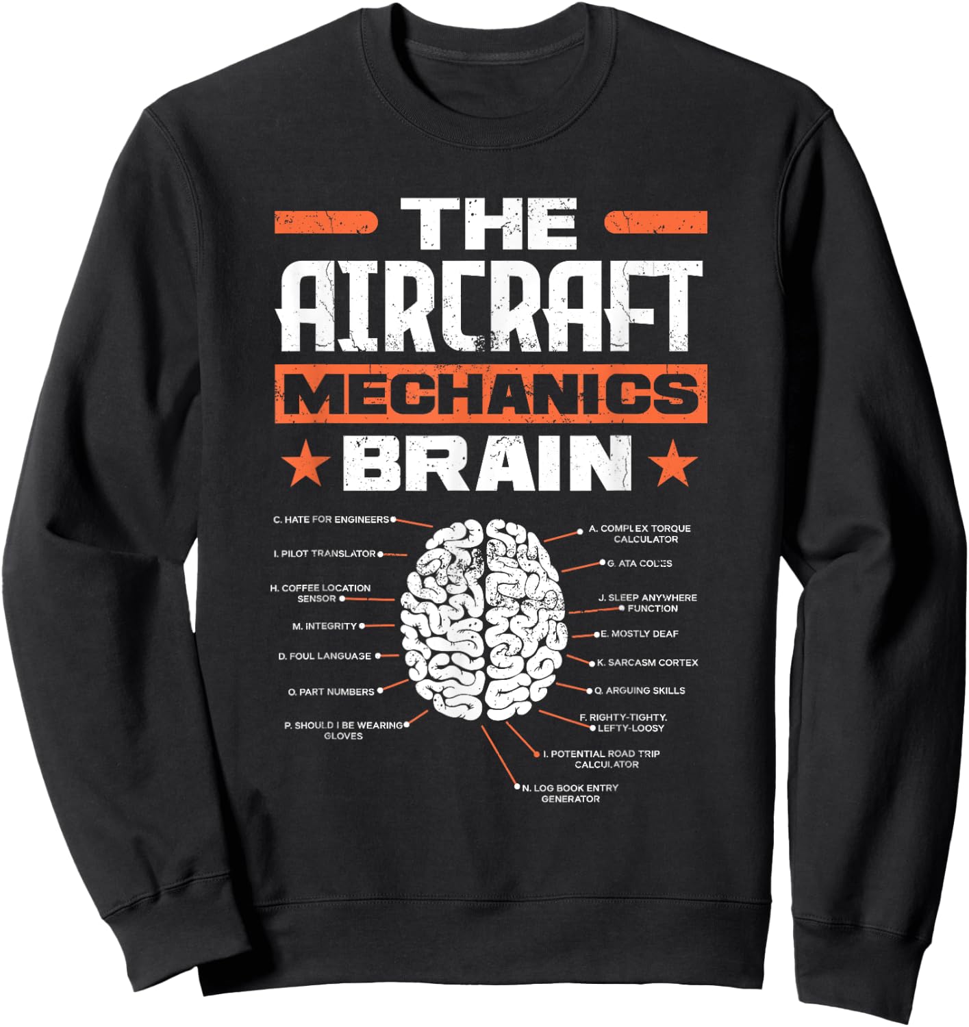 Aircraft Mechanics Brain Aviation Funny Aircraft Mechanic Sweatshirt - Sweatshirt | Black