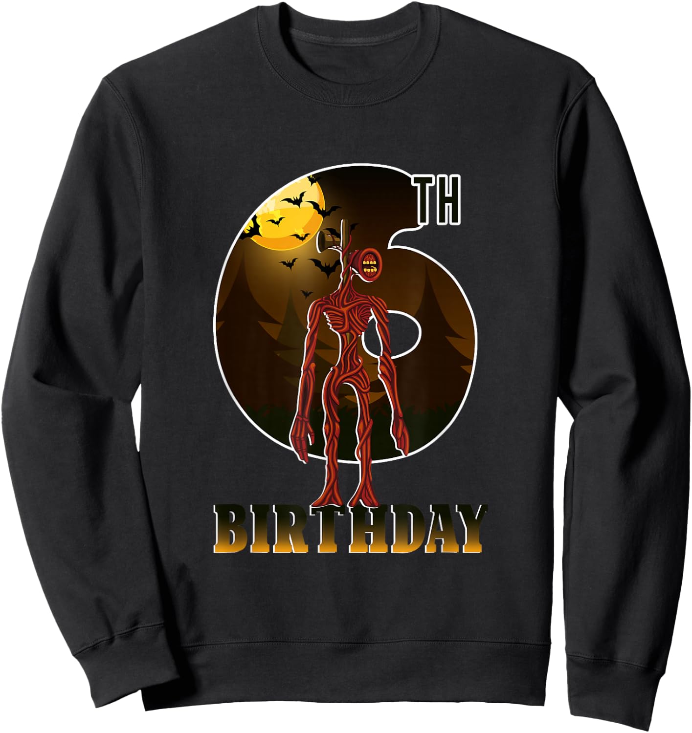 Happy Birthday Boy and Siren Heand Sweatshirt - Sweatshirt | Black