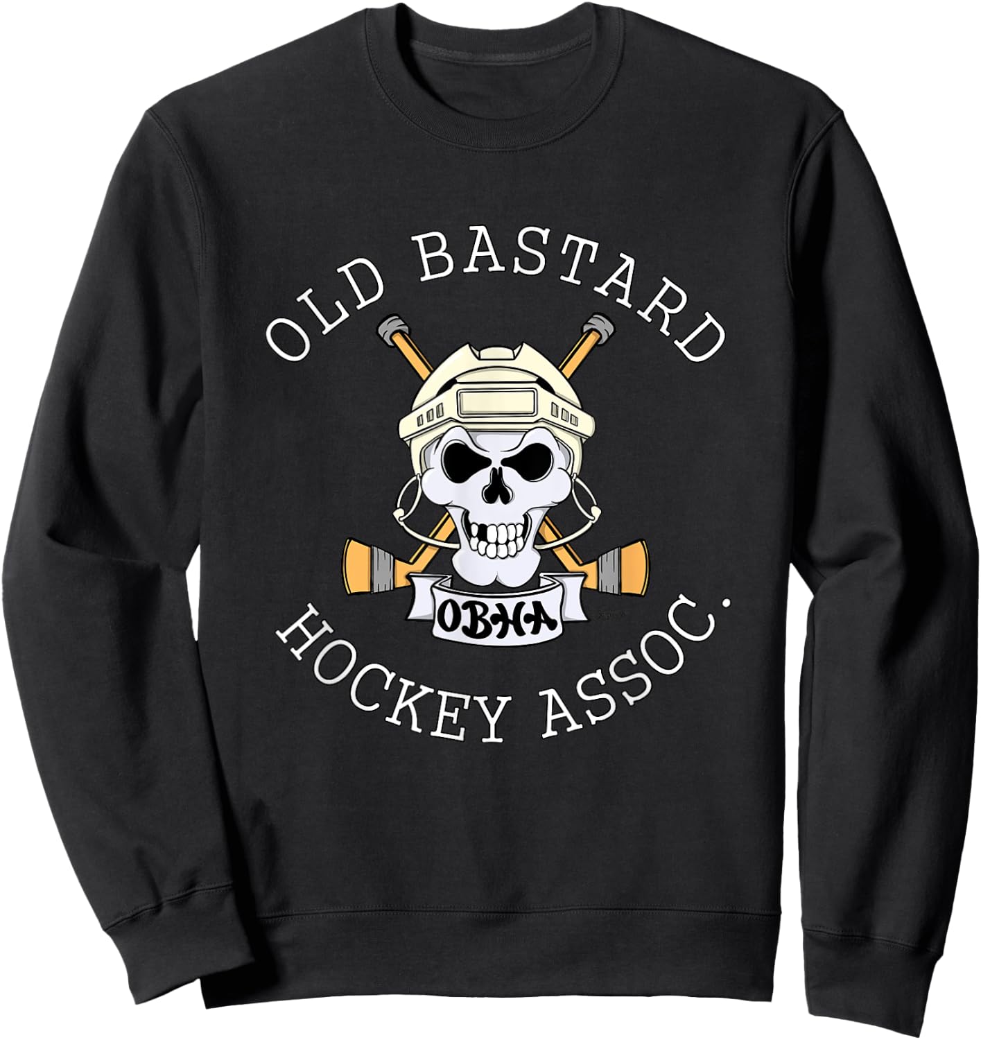 Funny OLD BASTARD HOCKEY ASSOCIATION old man beer league Sweatshirt - Sweatshirt | Black