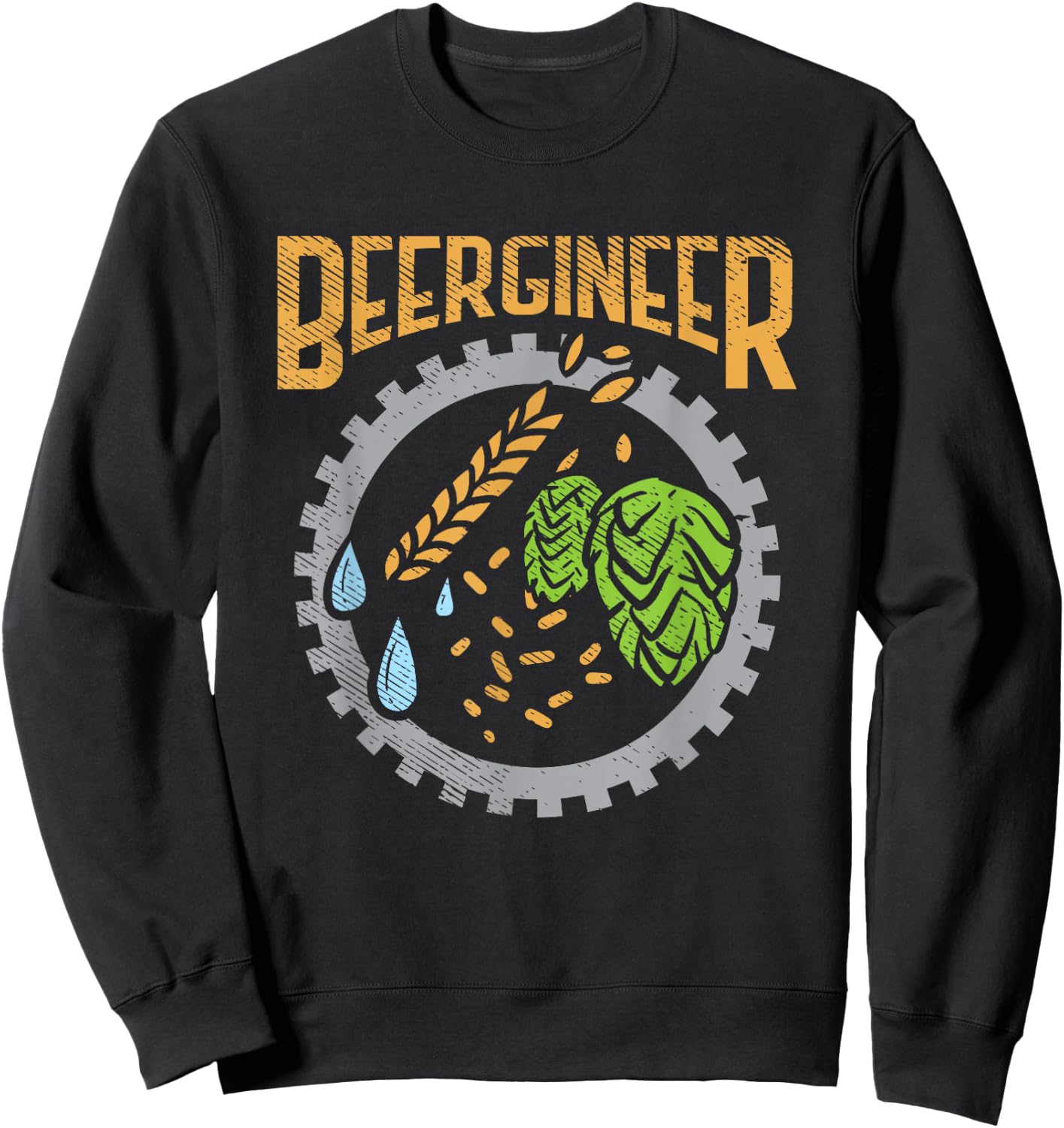 Beergineer Craft Beer Hops Homebrew Beer Brewing and Brewer Sweatshirt - Sweatshirt | Black