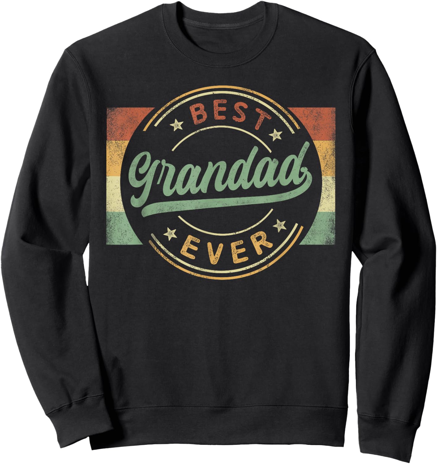 Best Grandad Ever Emblem Father's Day Grandad Gifts Grandpa Sweatshirt - Sweatshirt | Black