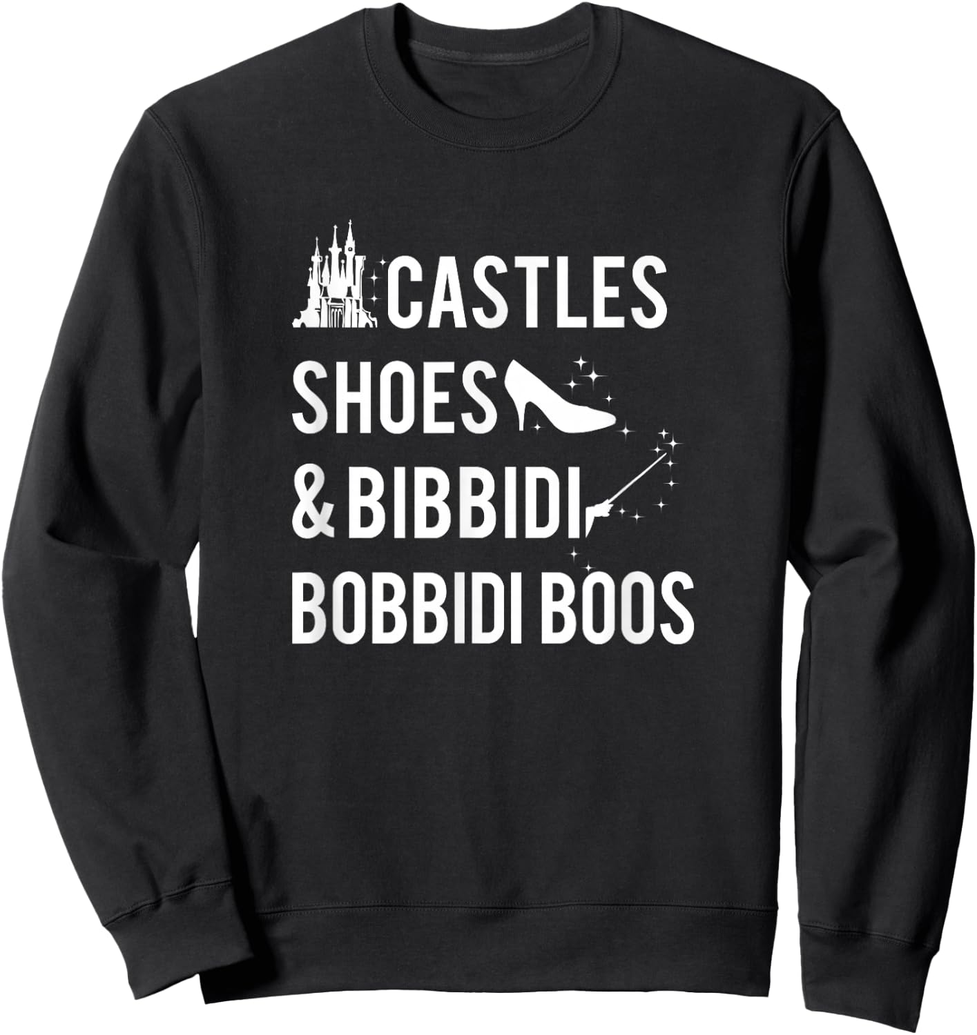 Disney Cinderella Castles Shoes & Bibbidi Bobbidi Boos Sweatshirt - Sweatshirt | Black