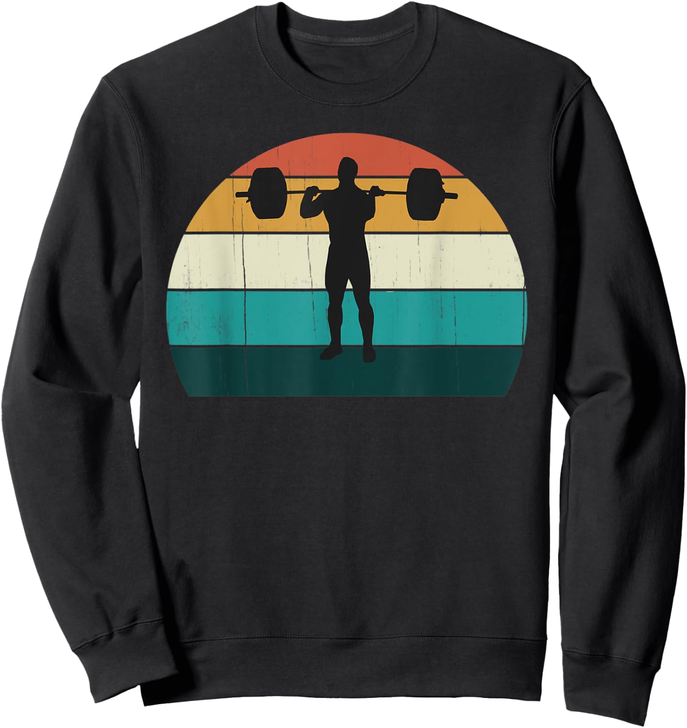 Retro Weightlifter - Vintage Gym Powerlifter / Squat Gift Sweatshirt - Sweatshirt | Black