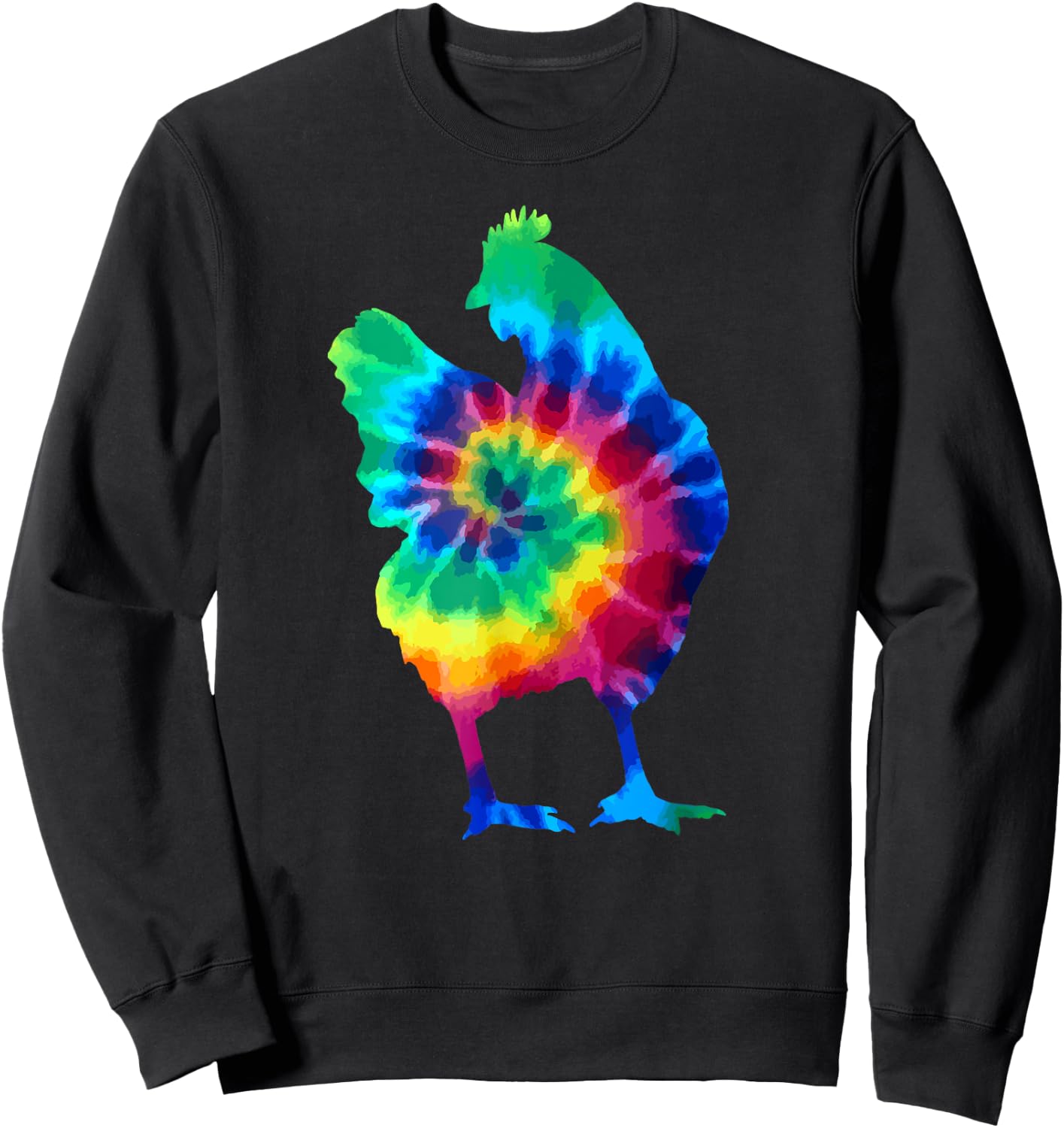 Chicken Tie Dye Vintage Hippie Chickens Sweatshirt - Sweatshirt | Black