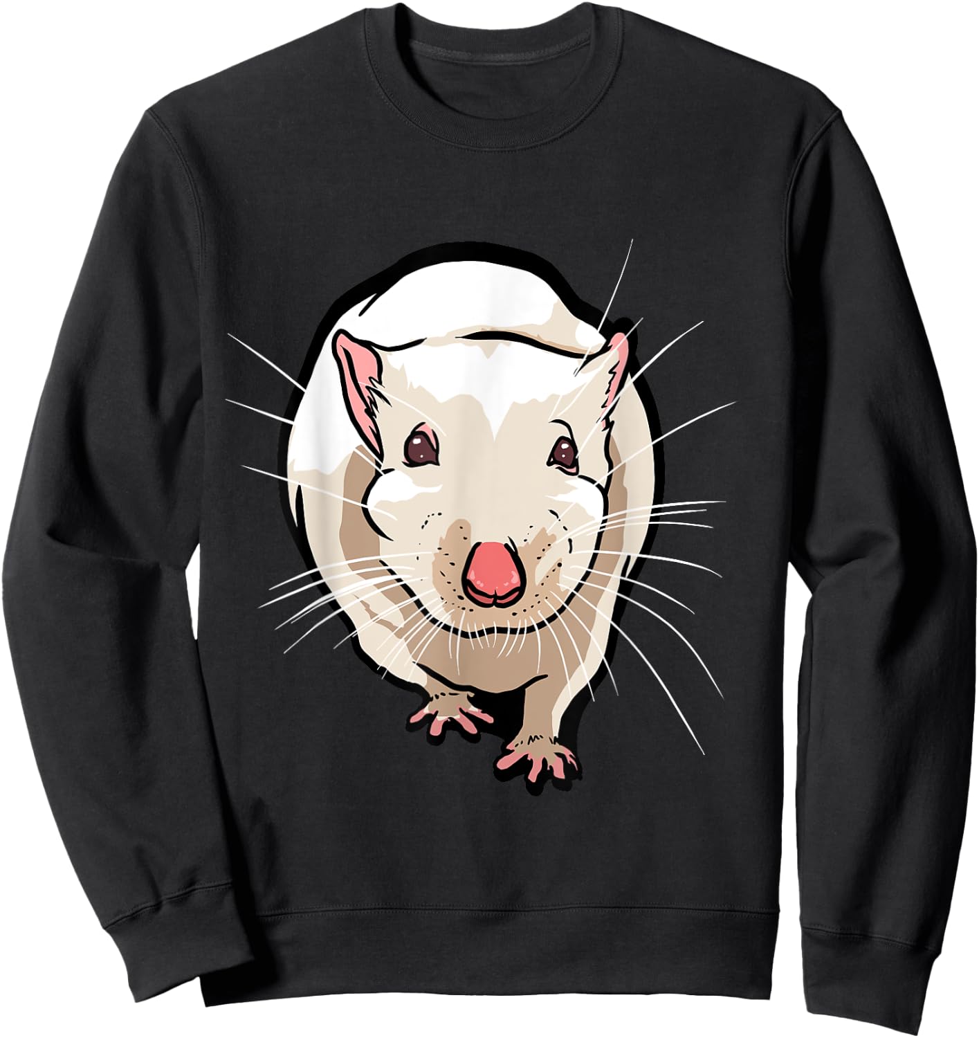 Funny Rat Face for Rats, Mouse & Rodent Lovers Sweatshirt - Sweatshirt | Black
